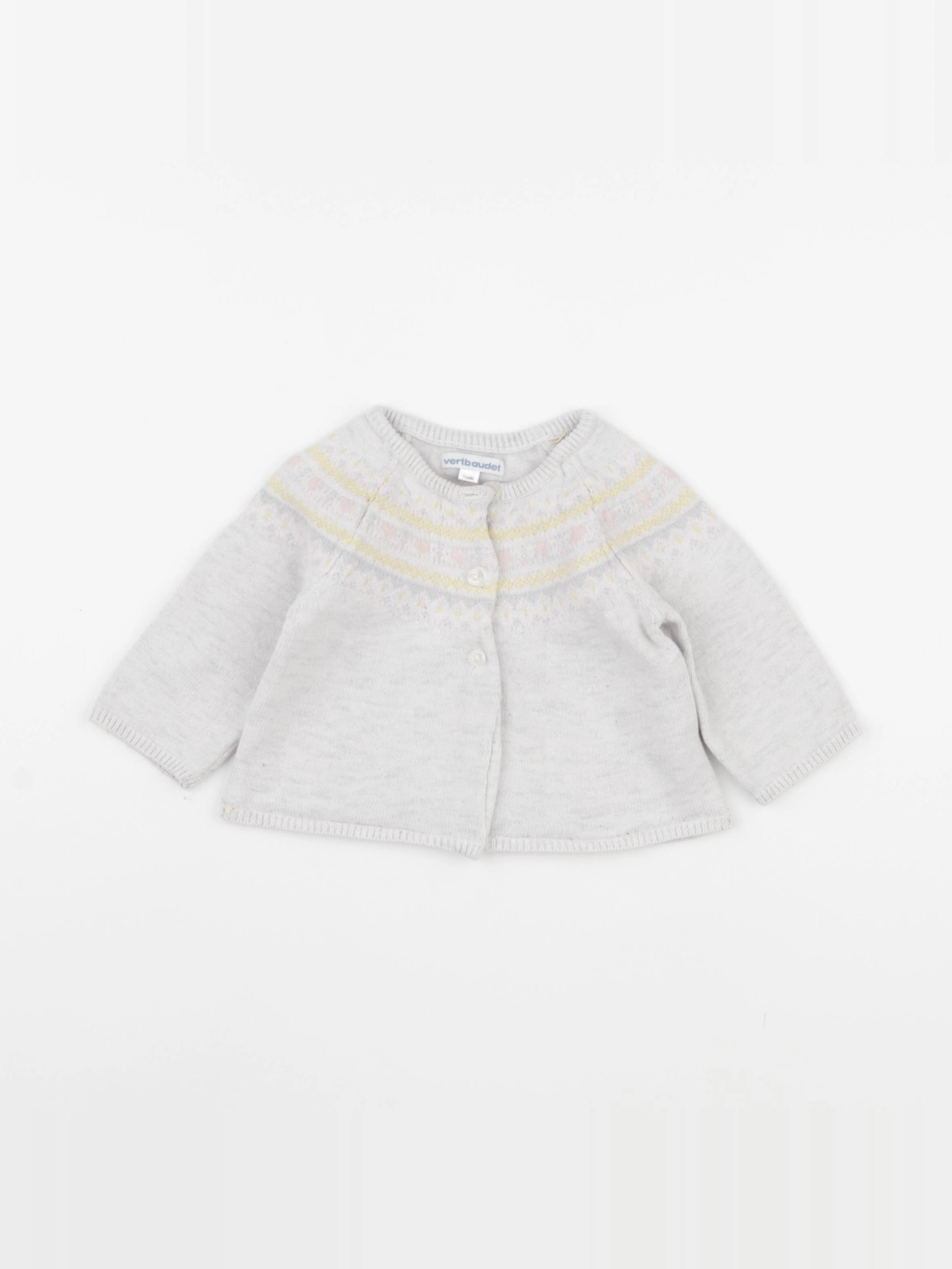 Vertbaudet - gilet gris - 9 mois