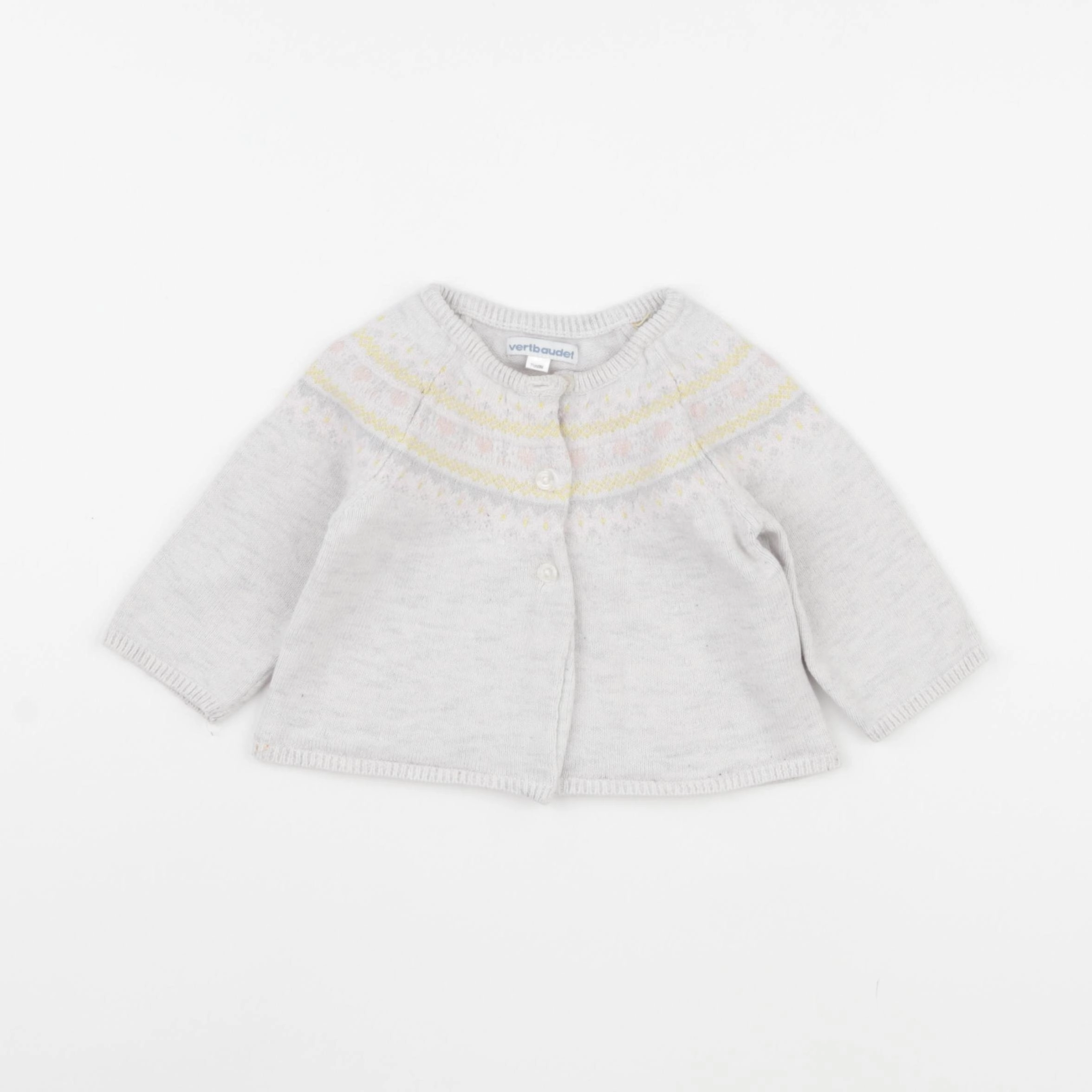Vertbaudet - gilet gris - 9 mois