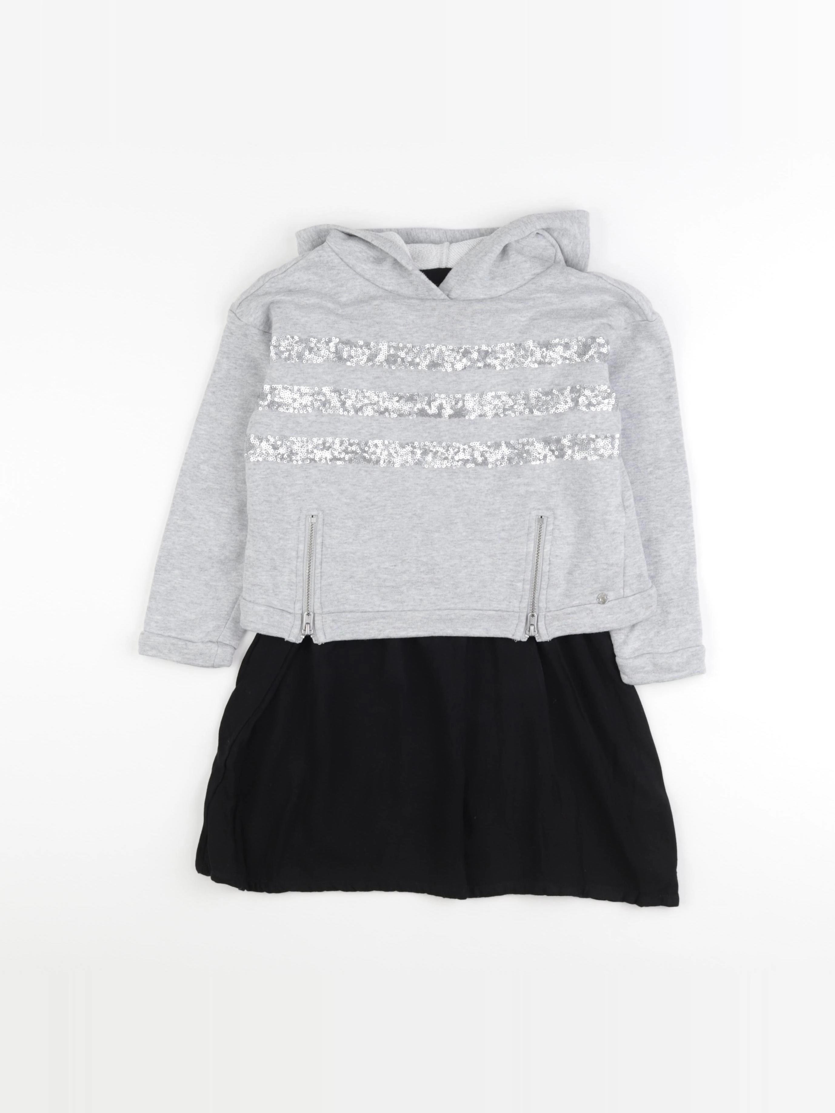 IKKS - robe gris, noir - 6 ans