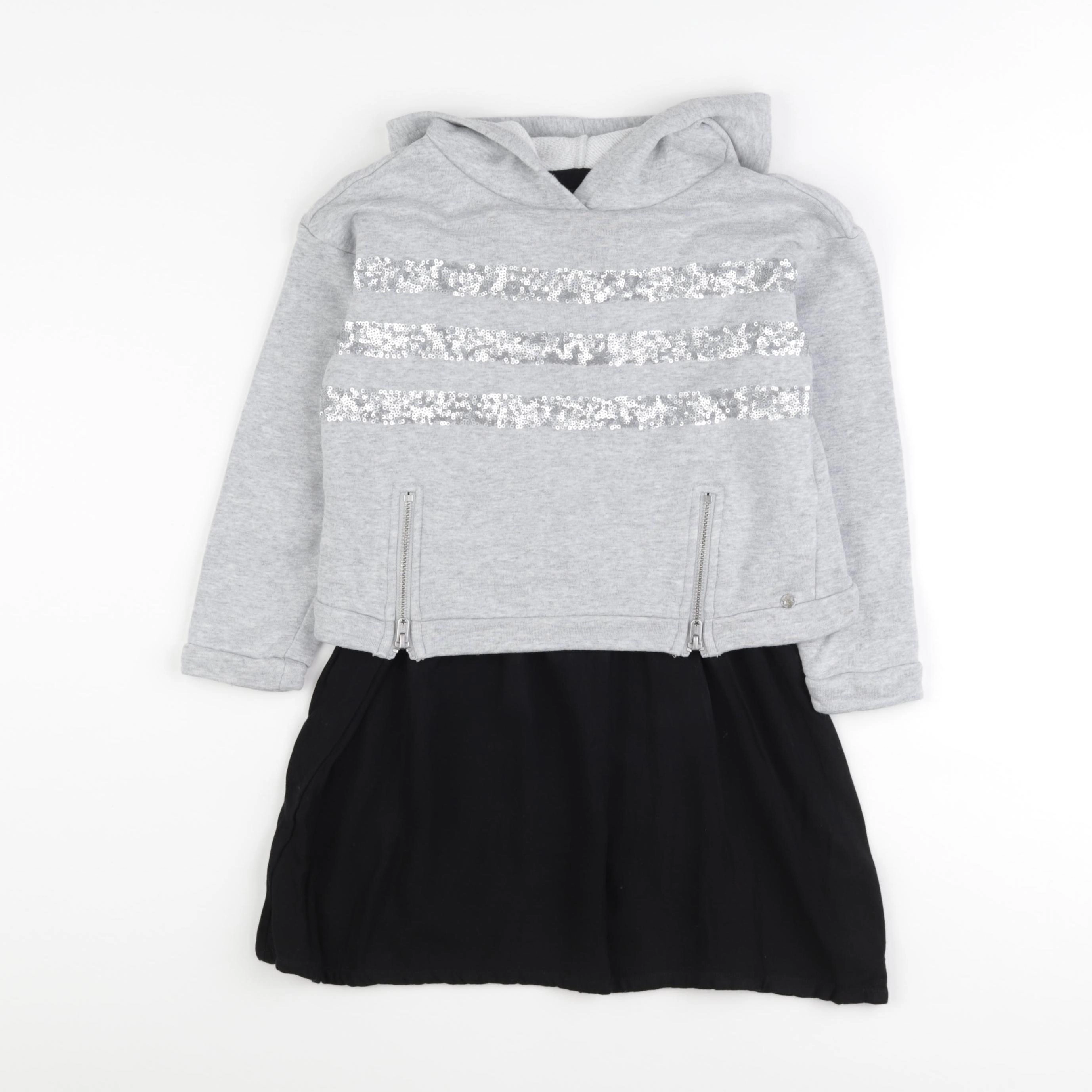 IKKS - robe gris, noir - 6 ans