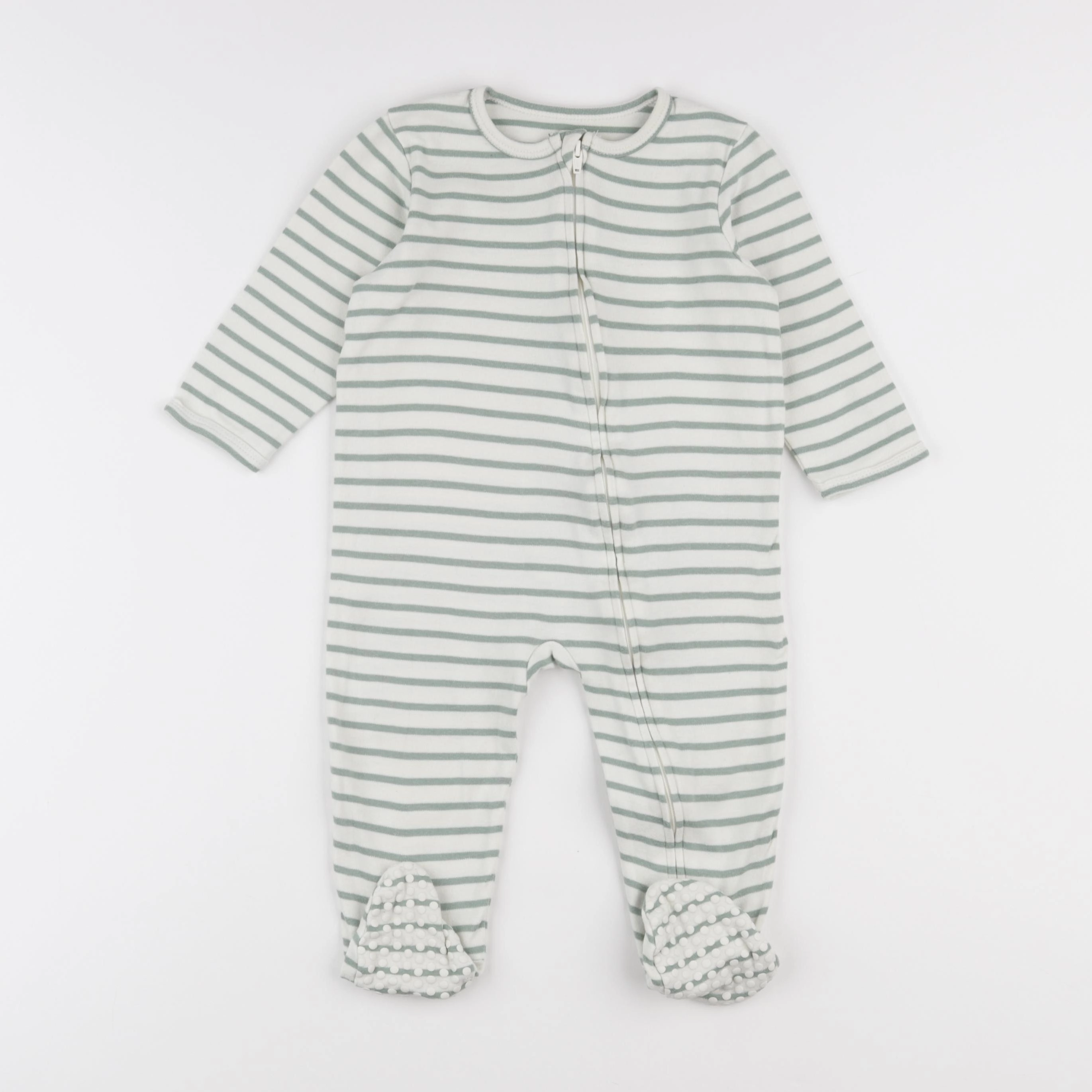 Vertbaudet - pyjama coton beige, vert - 18 mois
