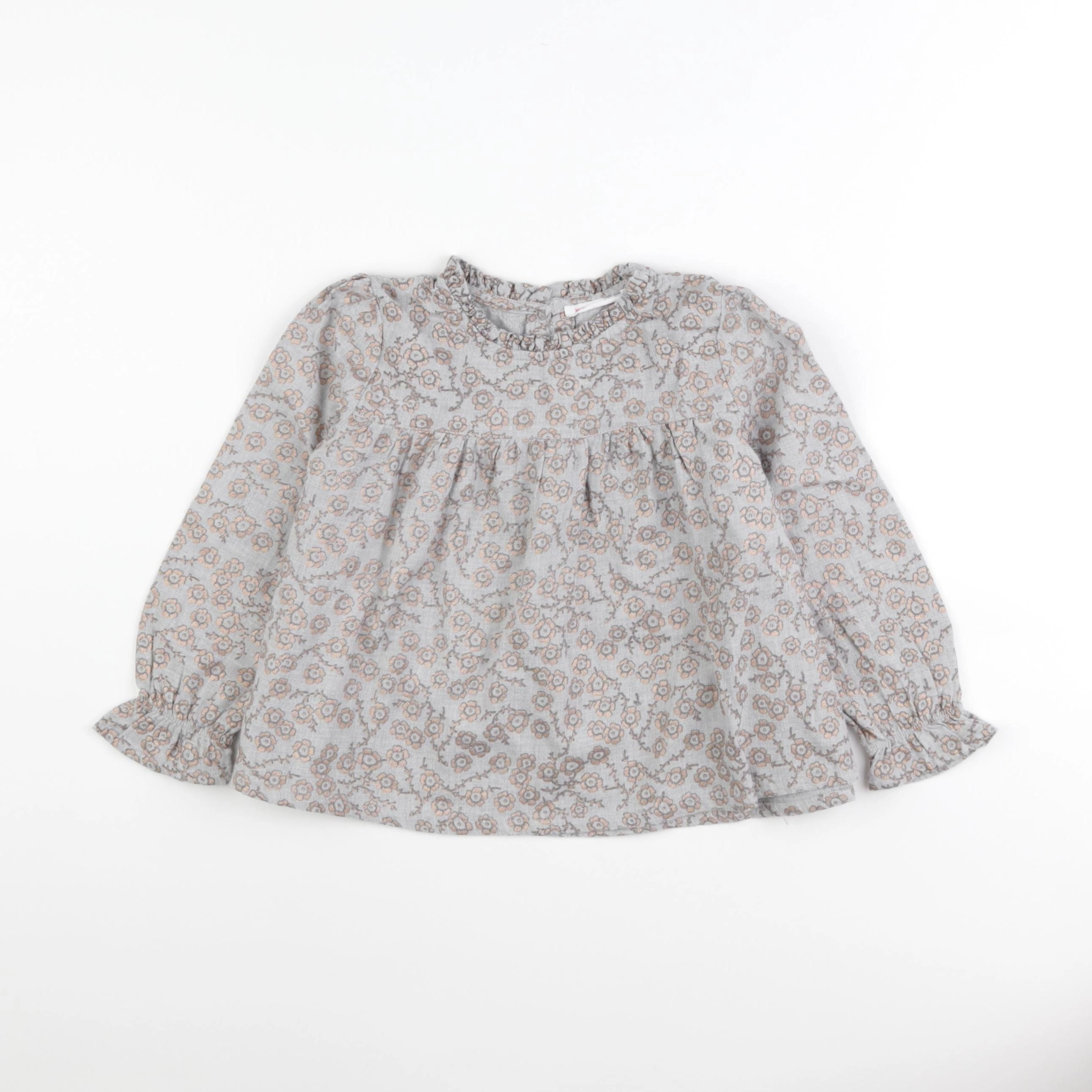 Monoprix - blouse gris, bronze - 4 ans