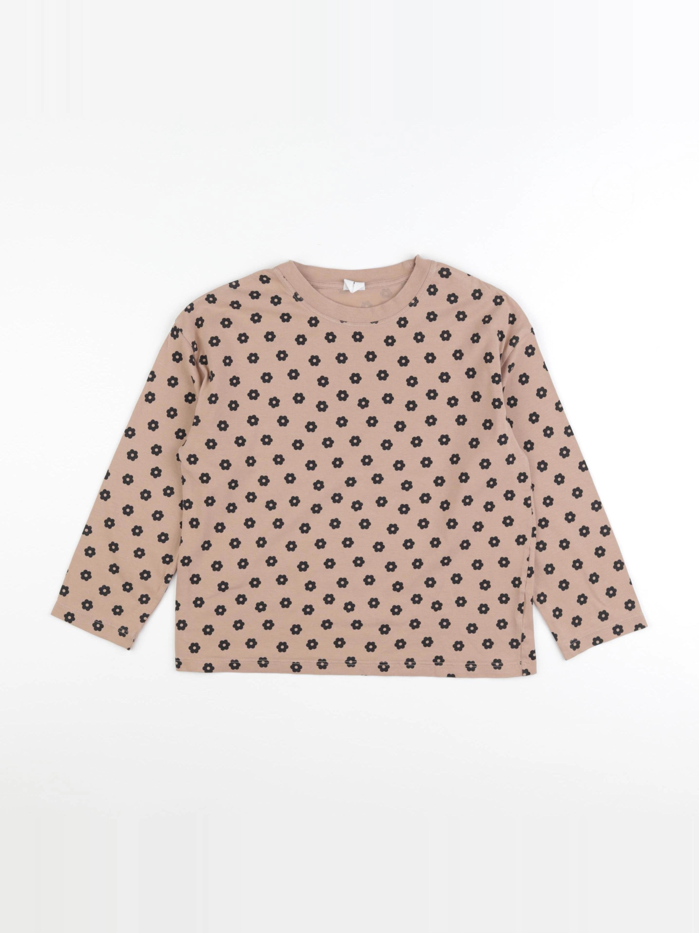 Arket - tee-shirt beige, noir - 6/8 ans