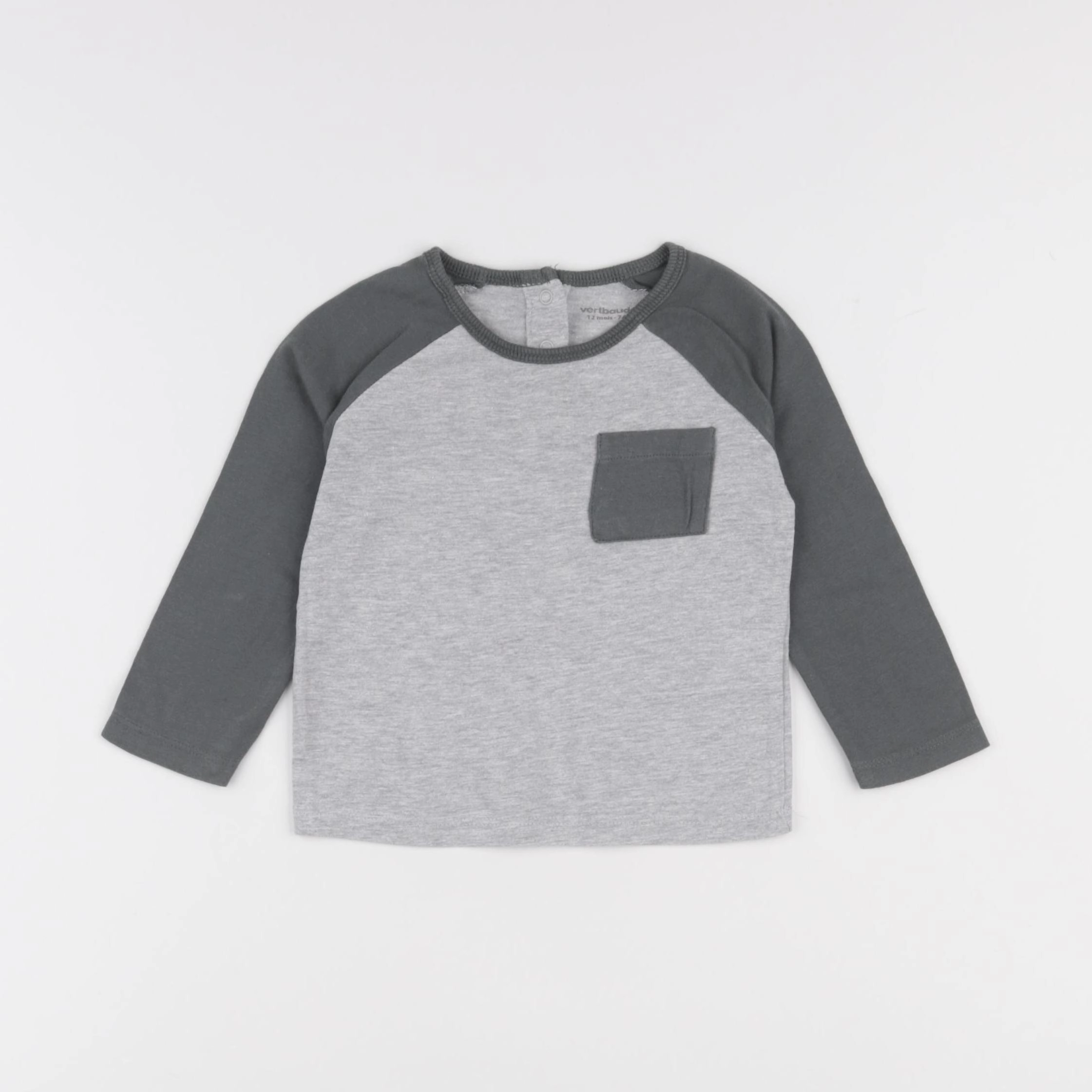 Vertbaudet - tee-shirt gris - 12 mois