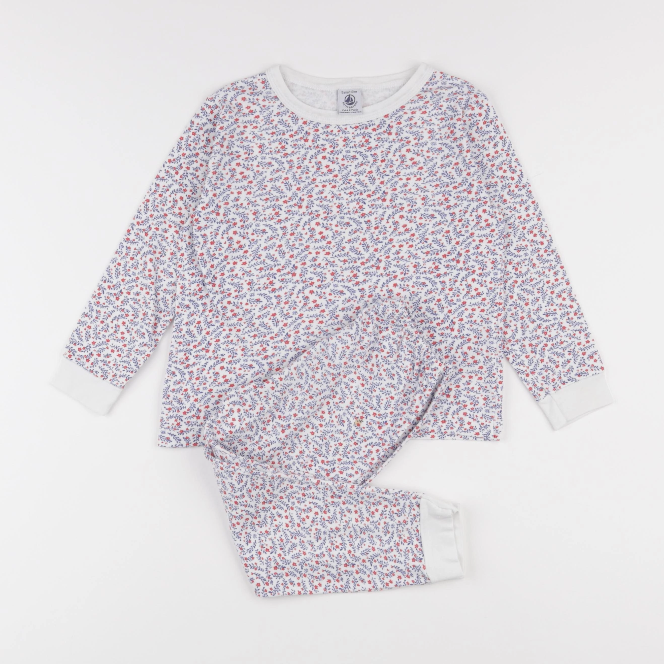 Petit Bateau - pyjama coton blanc - 5 ans