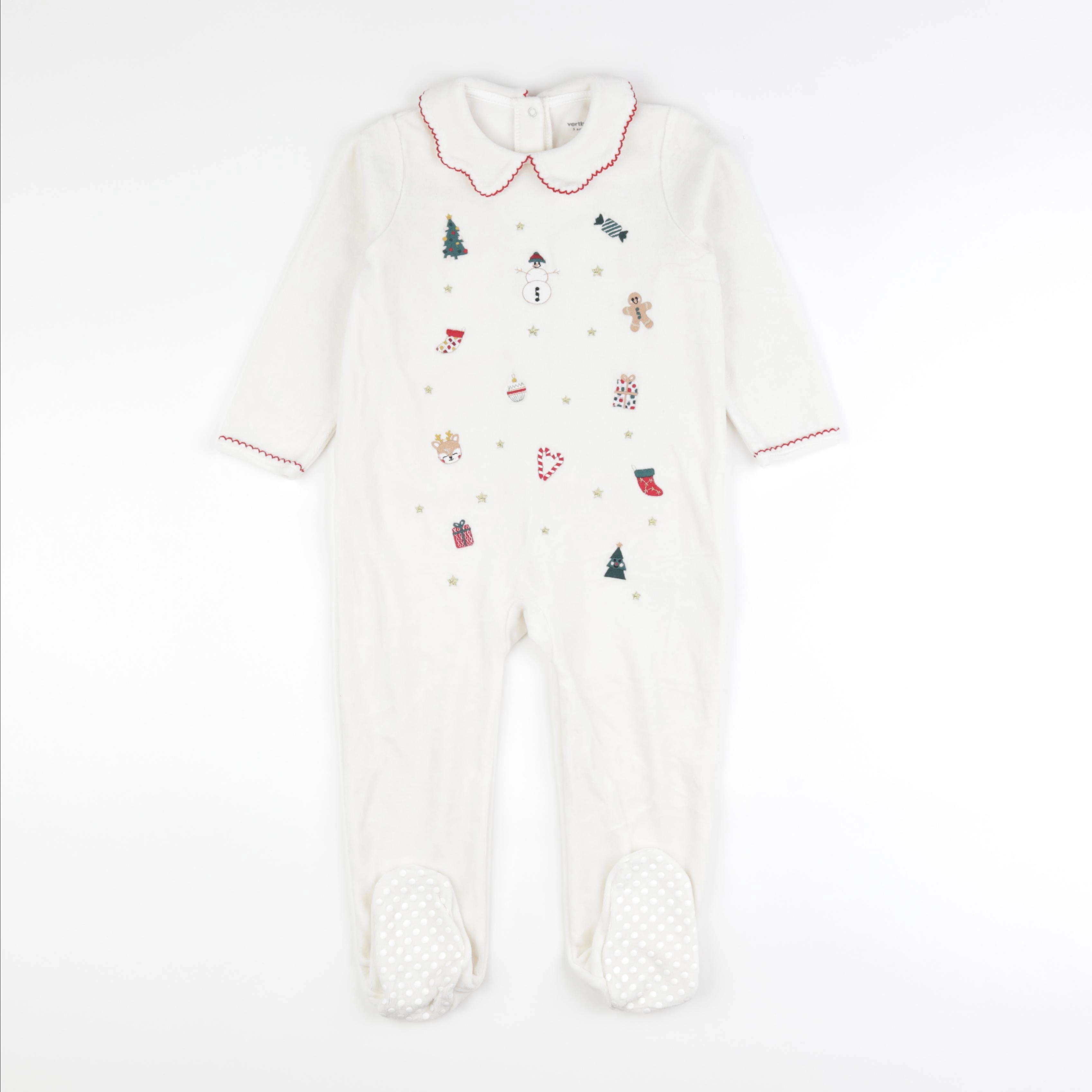 Vertbaudet - pyjama velours blanc - 3 ans