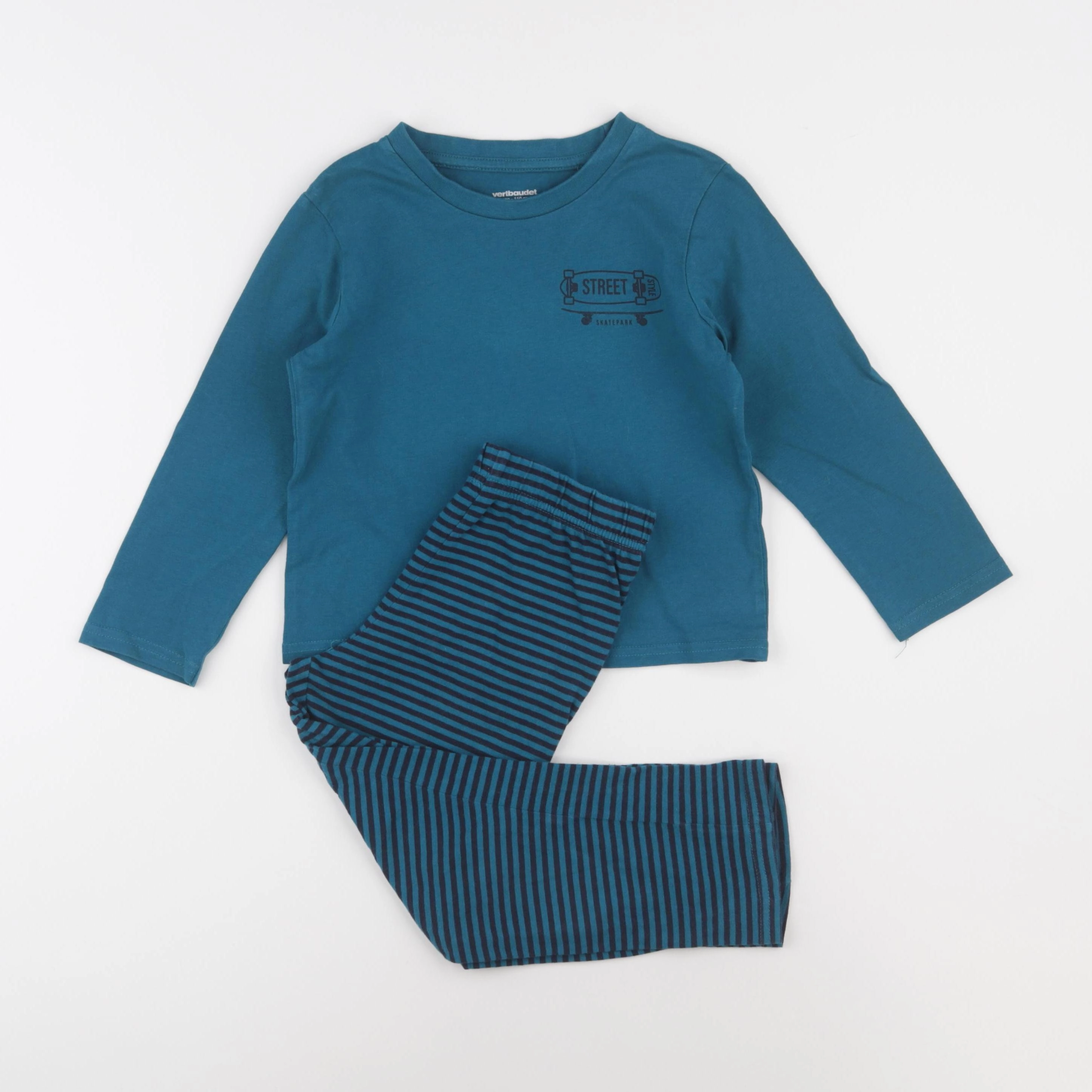 Vertbaudet - pyjama coton bleu - 5 ans