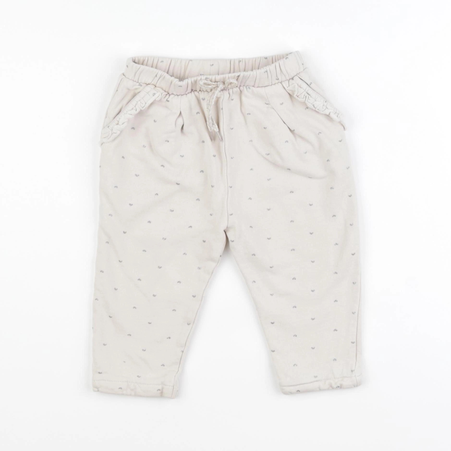 Vertbaudet - jogging beige, argent - 18 mois