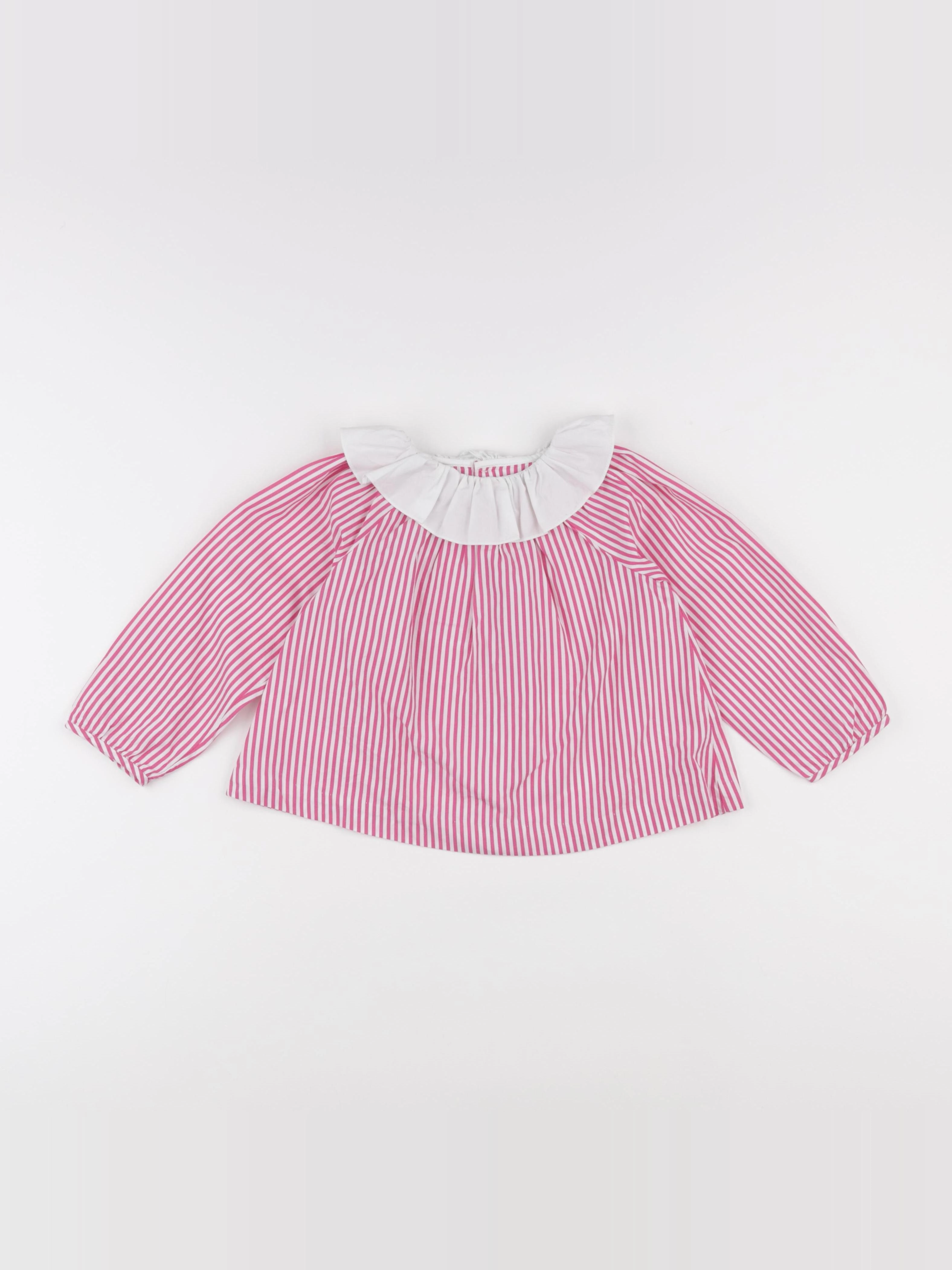 Jacadi - blouse blanc, rose - 36 mois