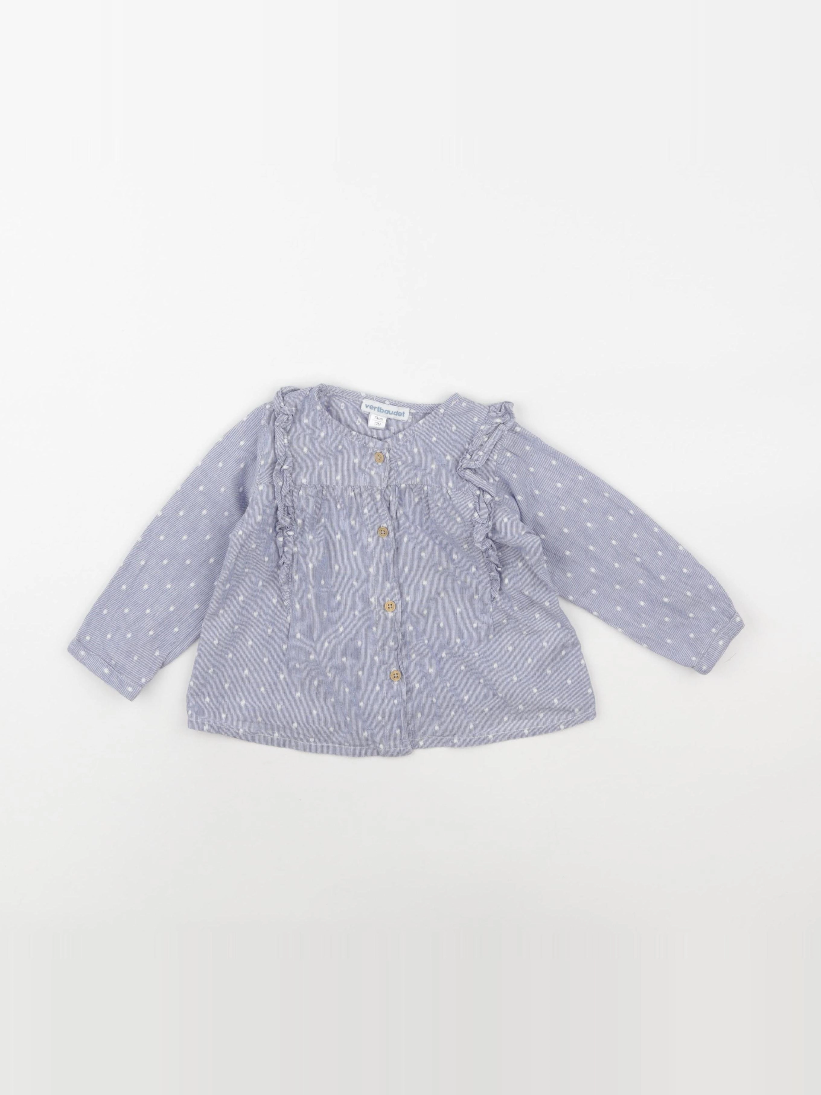 Vertbaudet - blouse bleu - 12 mois