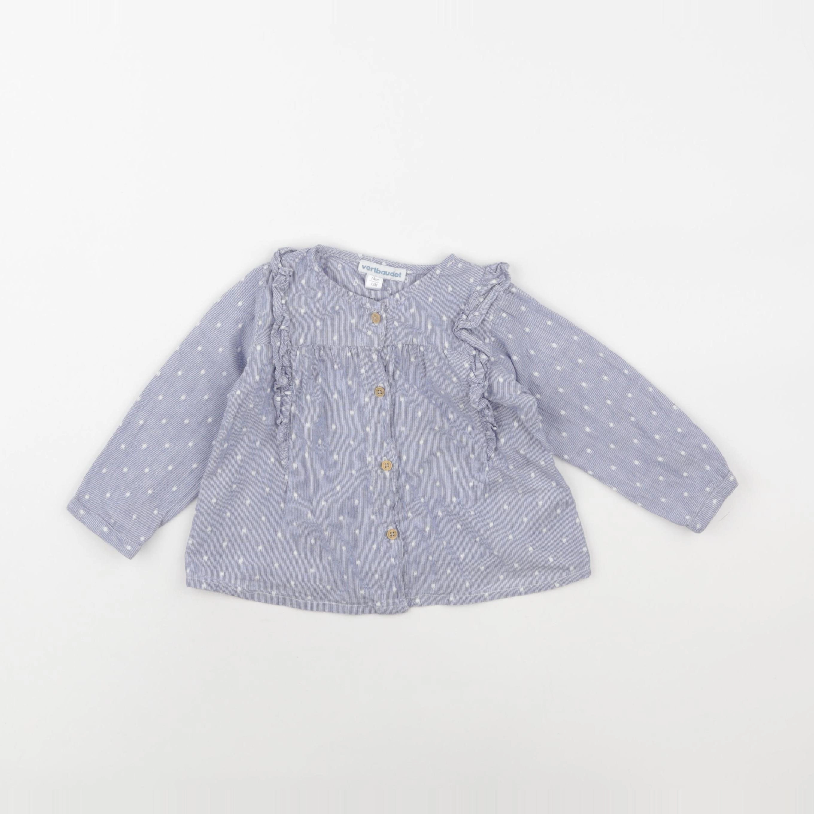 Vertbaudet - blouse bleu - 12 mois