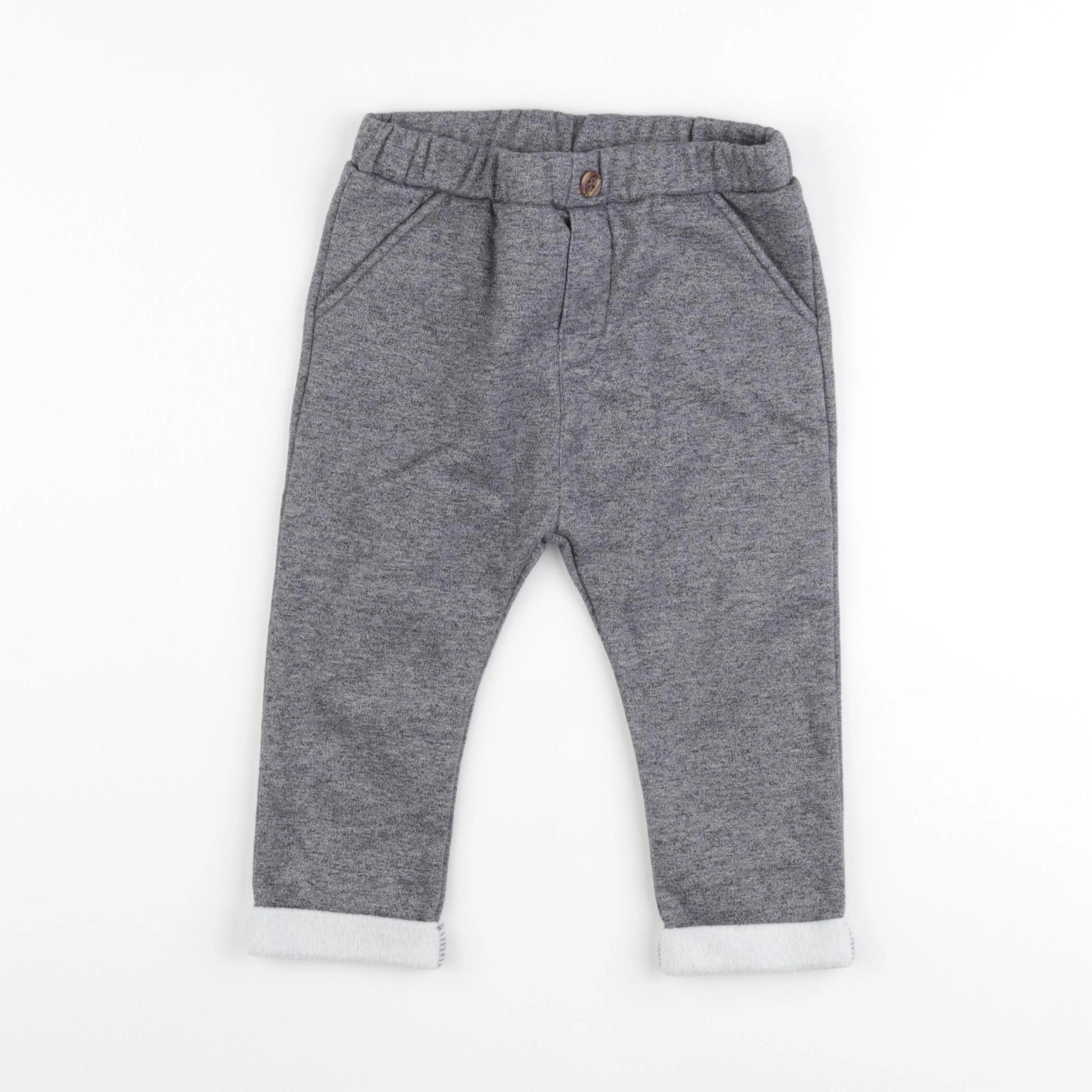 H&M - pantalon gris - 18/24 mois