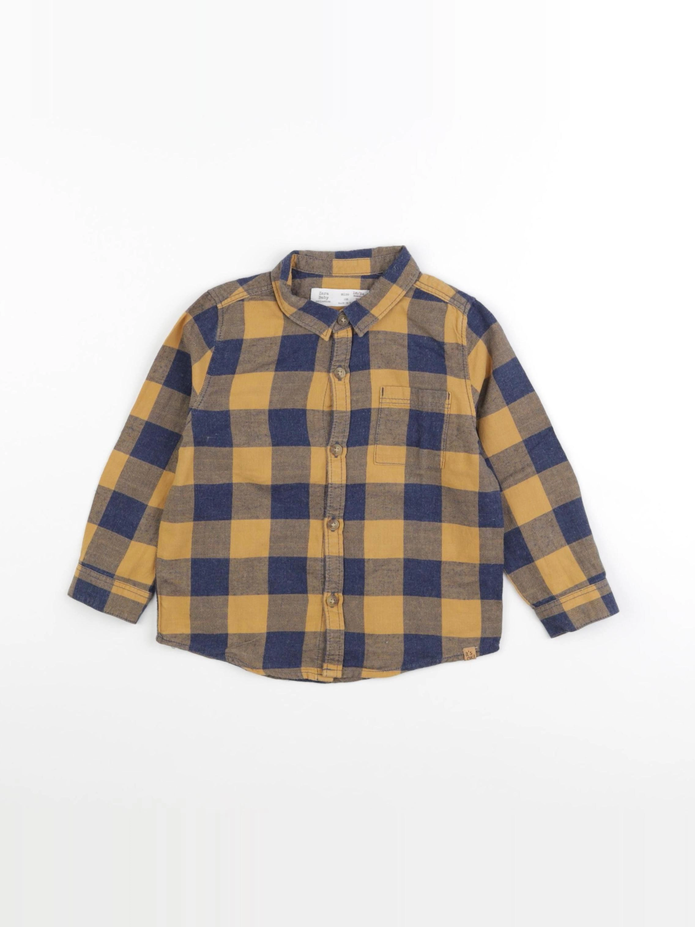 Zara - chemise bleu, jaune - 18/24 mois