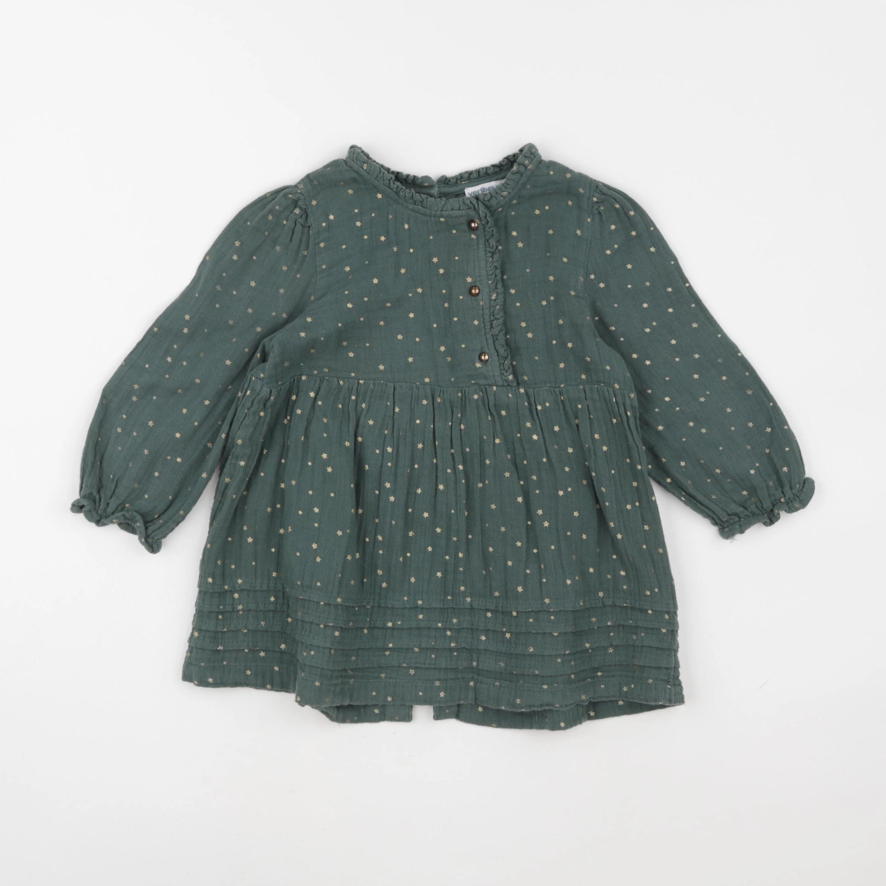 Vertbaudet - blouse vert, or - 3 ans
