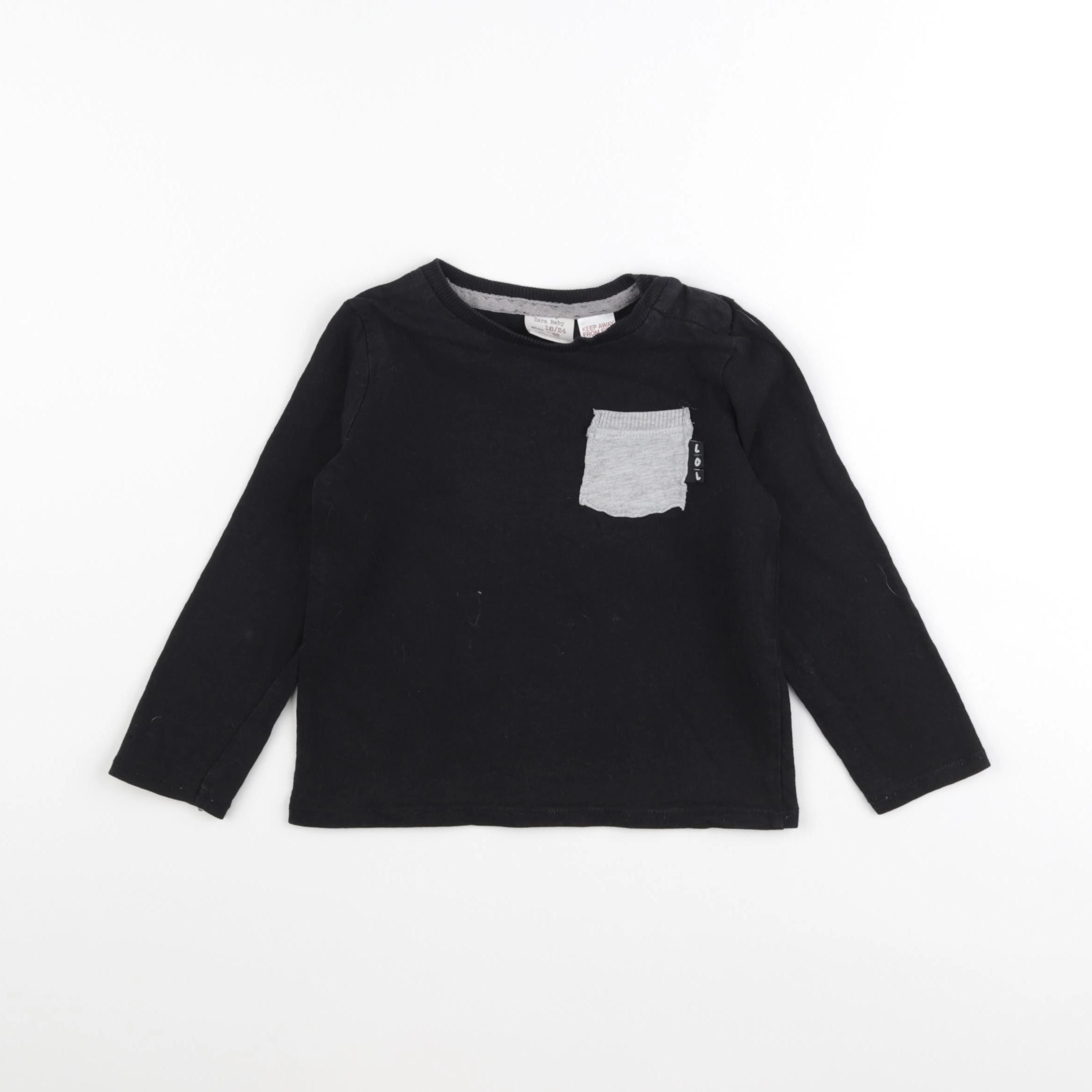 Zara - tee-shirt noir - 18/24 mois