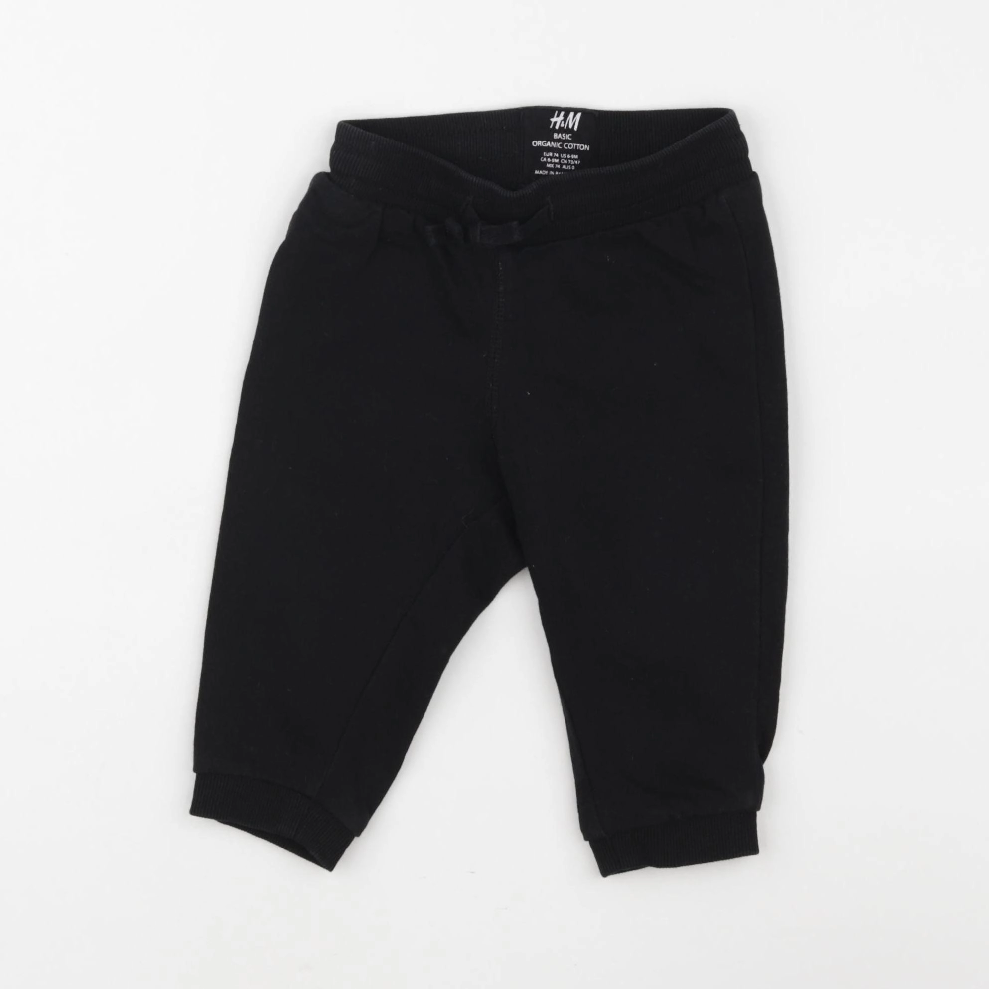 H&M - jogging noir - 6/9 mois