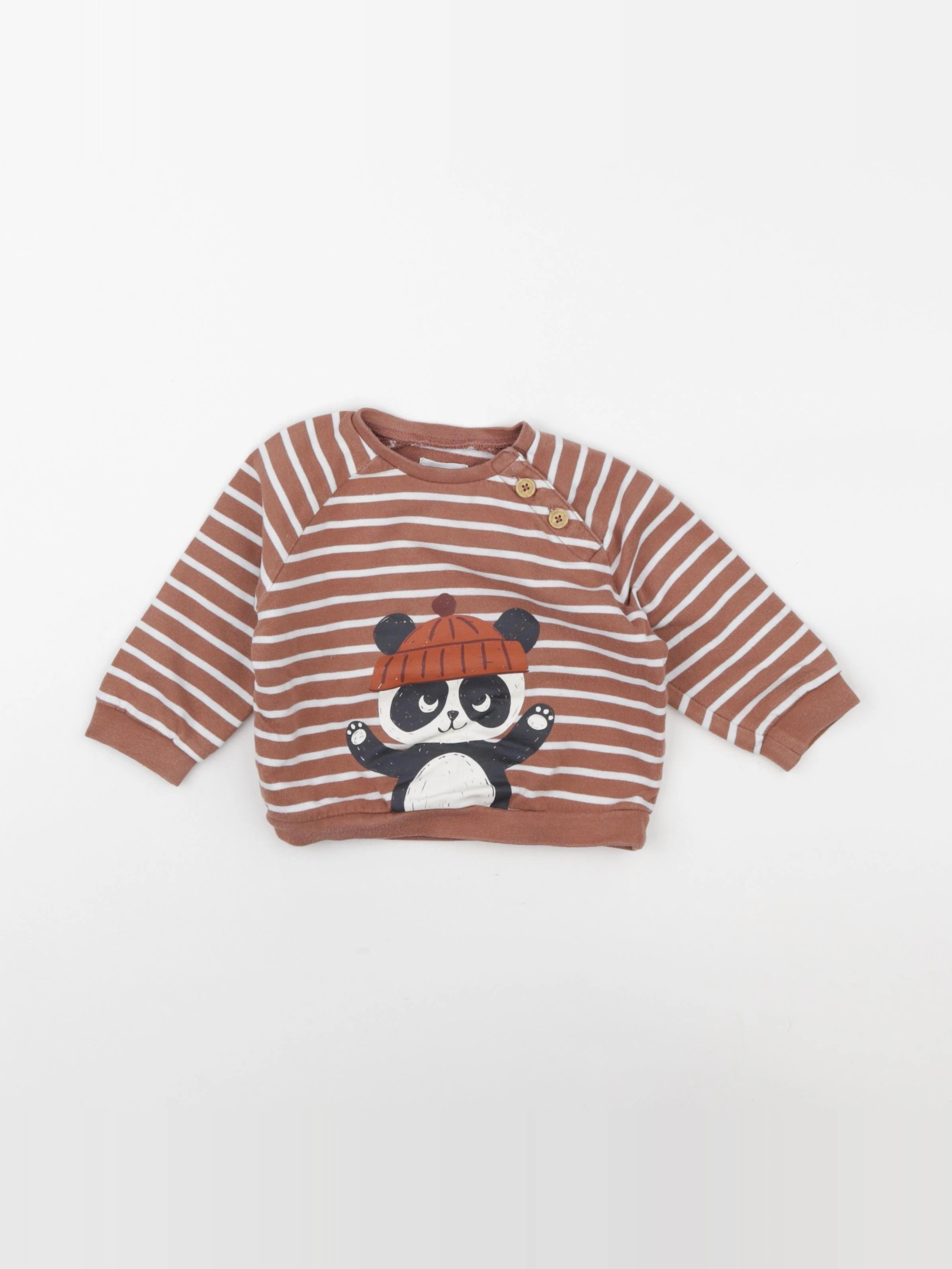 Vertbaudet - sweat marron - 12 mois