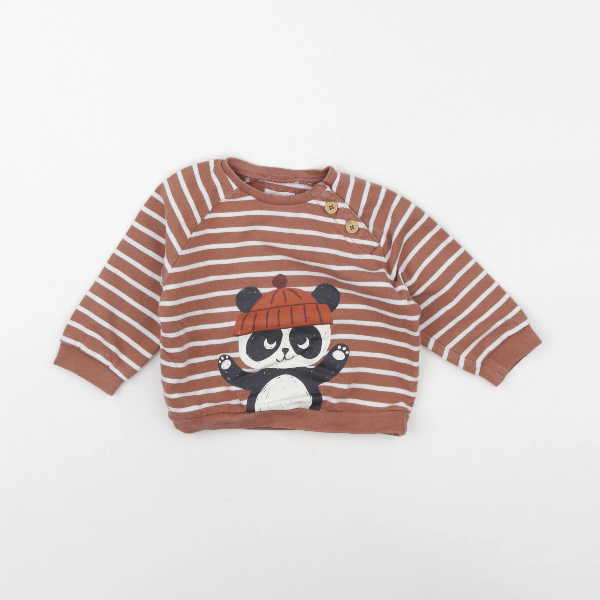 Vertbaudet - sweat marron - 12 mois