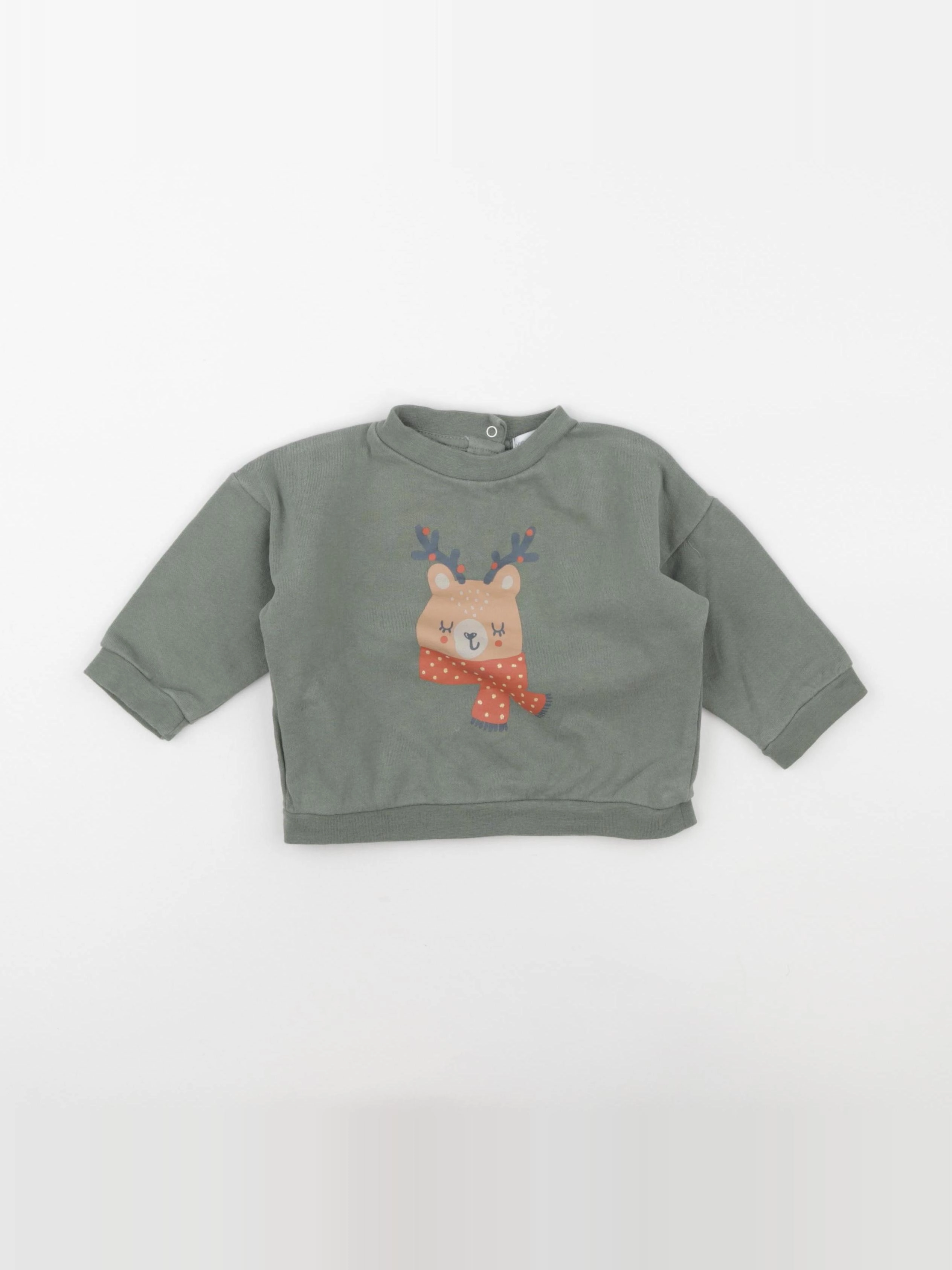 Vertbaudet - sweat vert - 12 mois