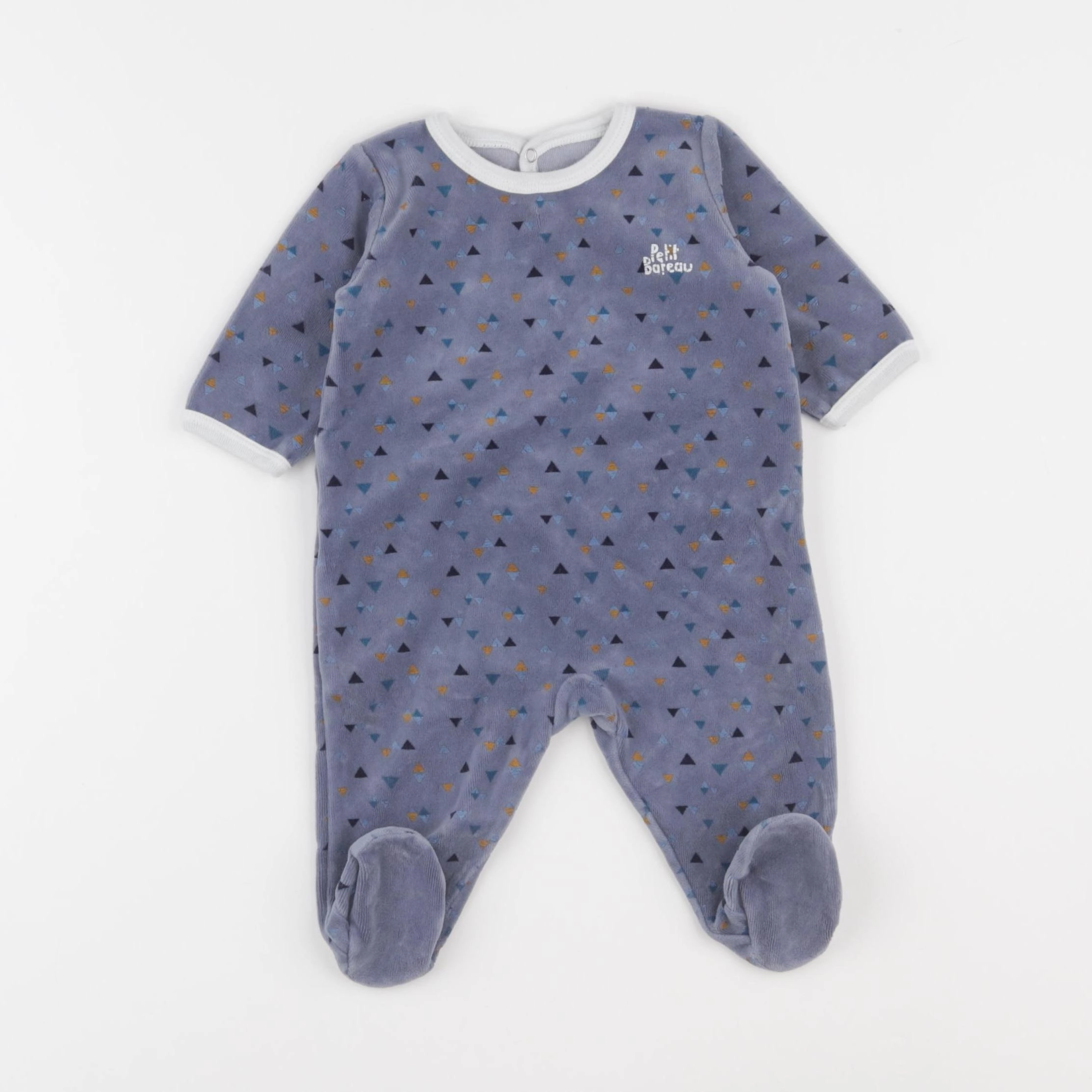 Petit Bateau - pyjama velours bleu - 3 mois