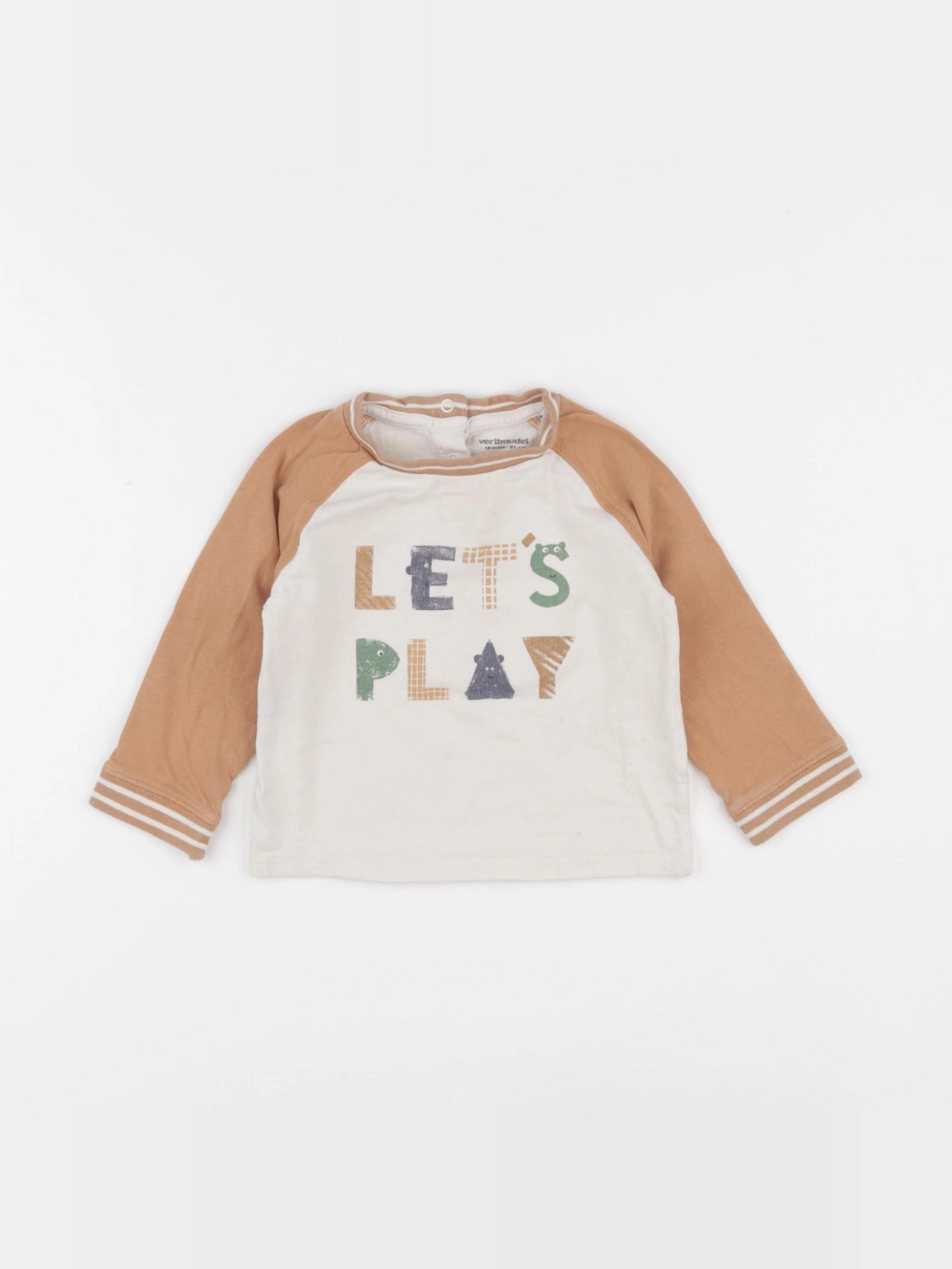 Vertbaudet - tee-shirt beige - 18 mois