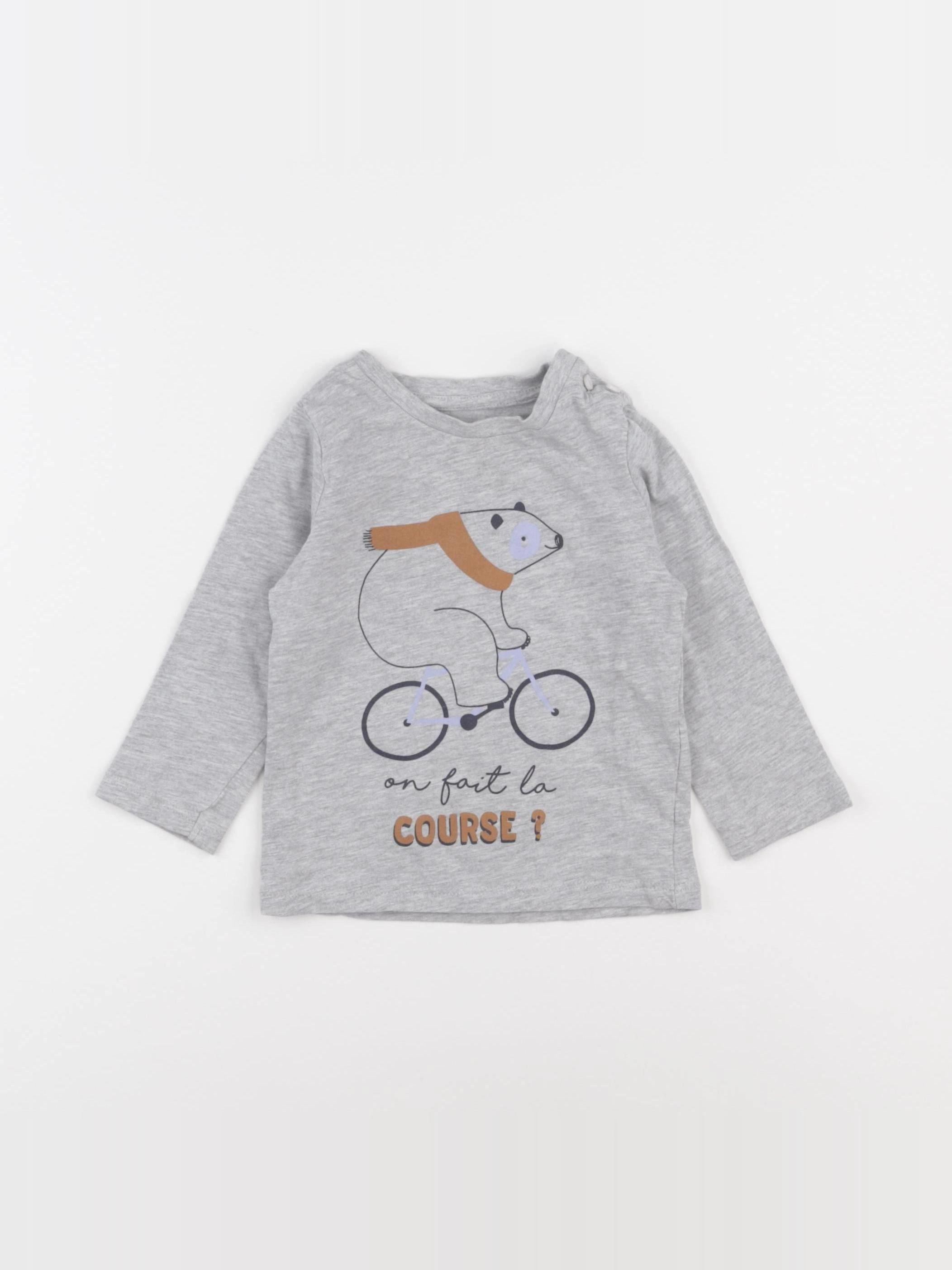 Vertbaudet - tee-shirt gris - 18 mois