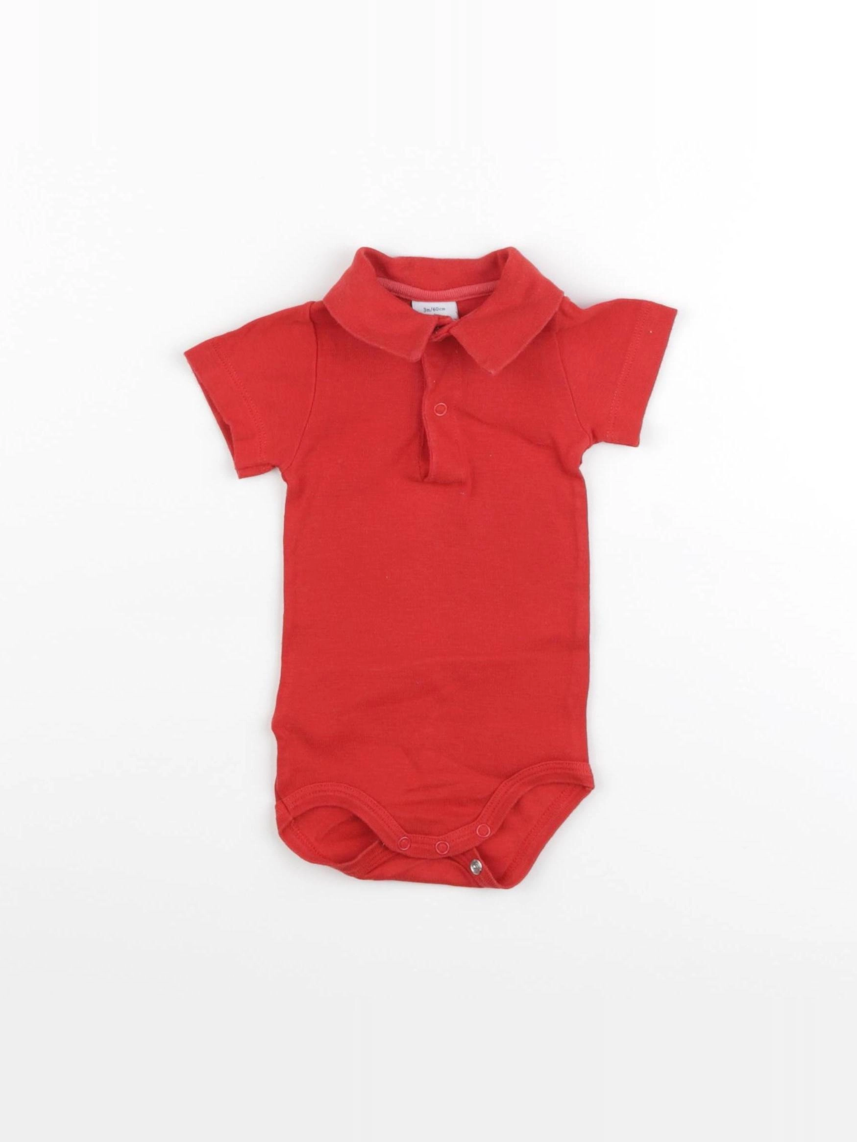 Petit Bateau - body à col rouge - 3 mois