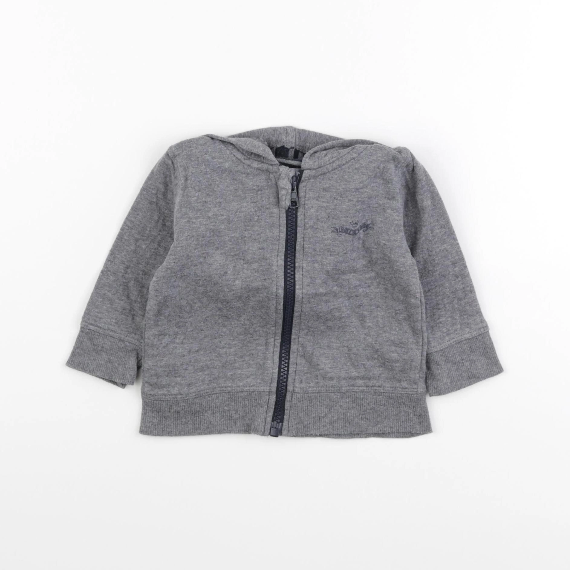 IKKS - sweat gris - 6 mois