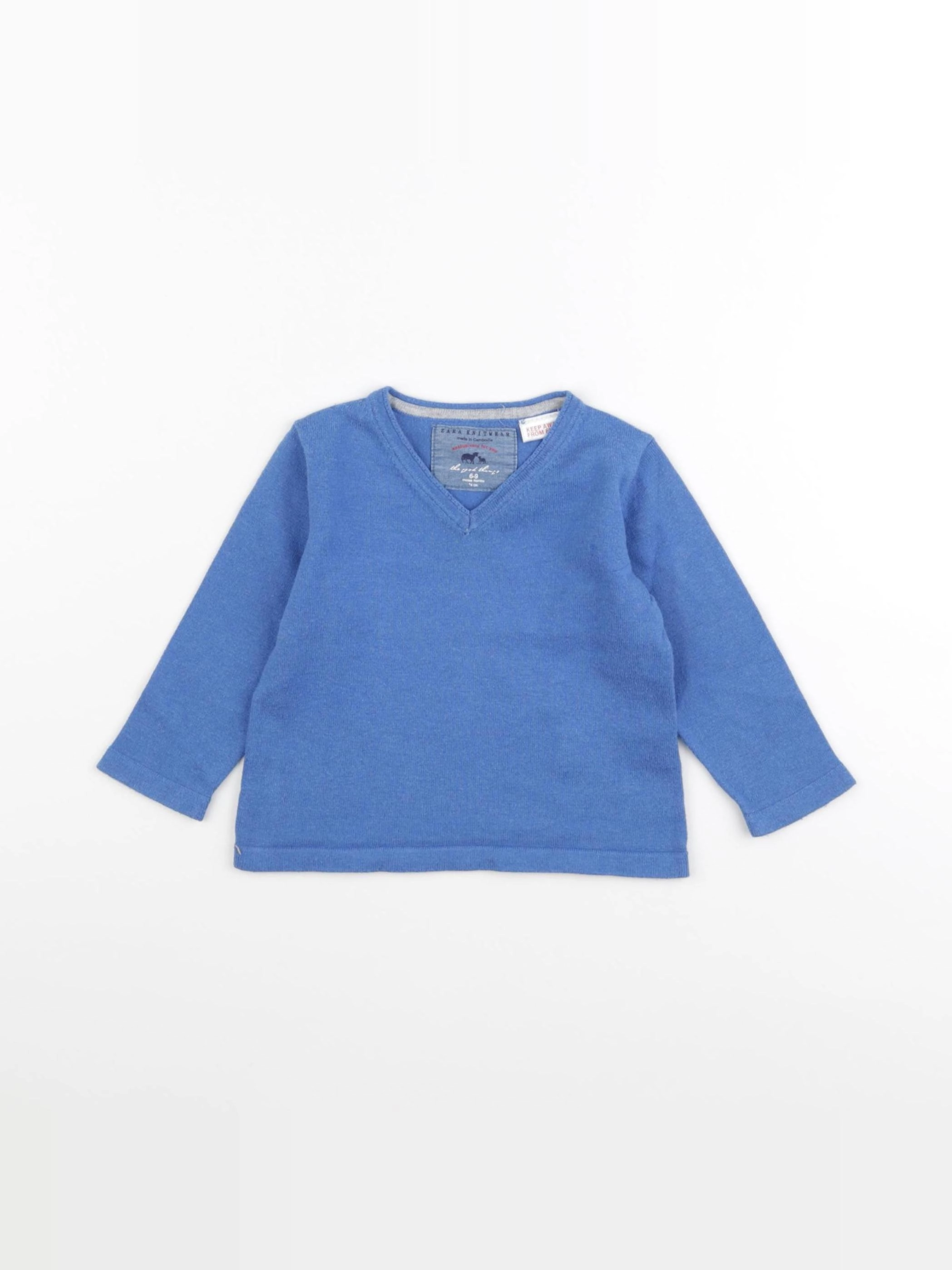Zara - pull bleu - 6/9 mois