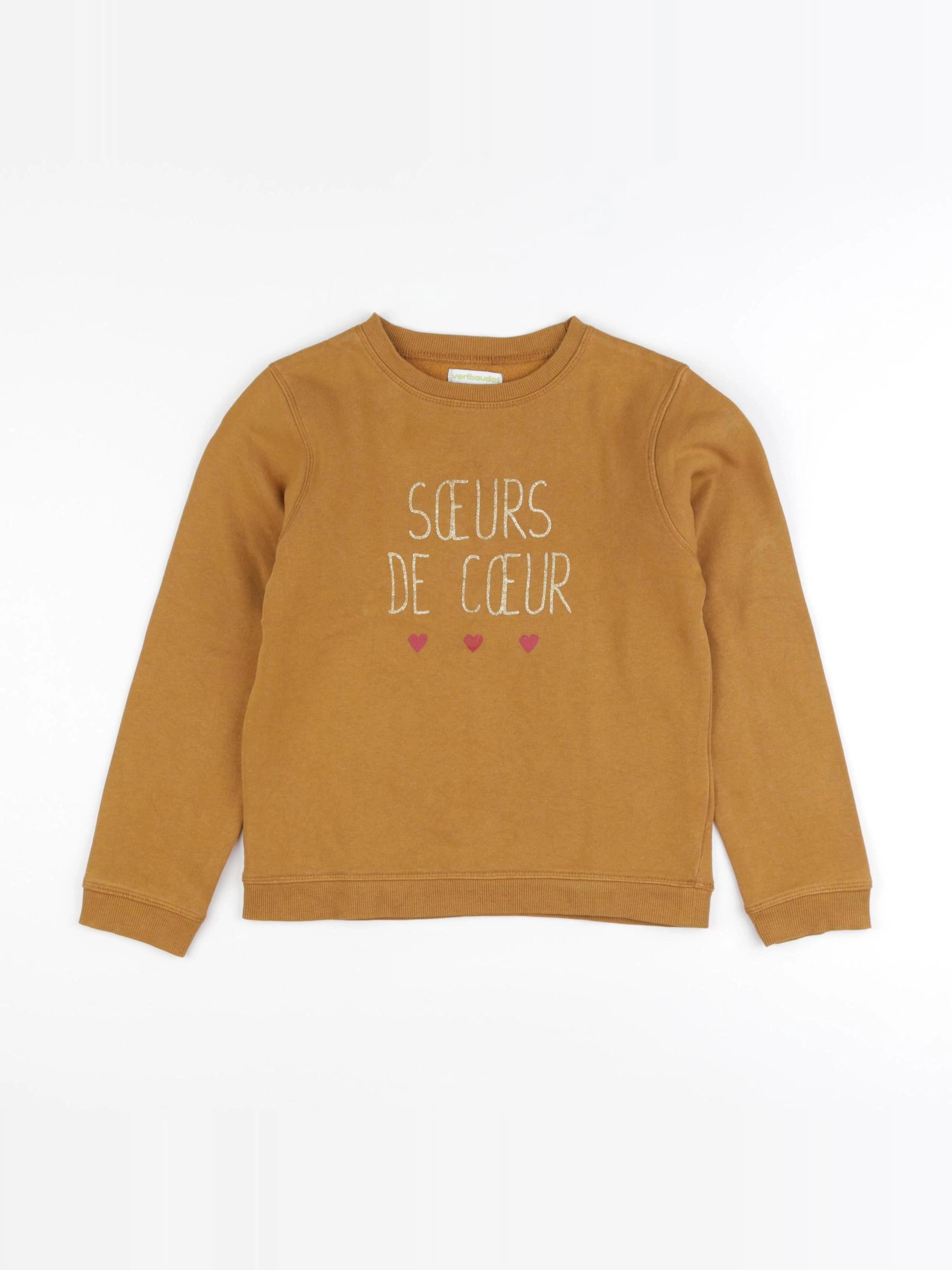 Vertbaudet - sweat marron - 8 ans