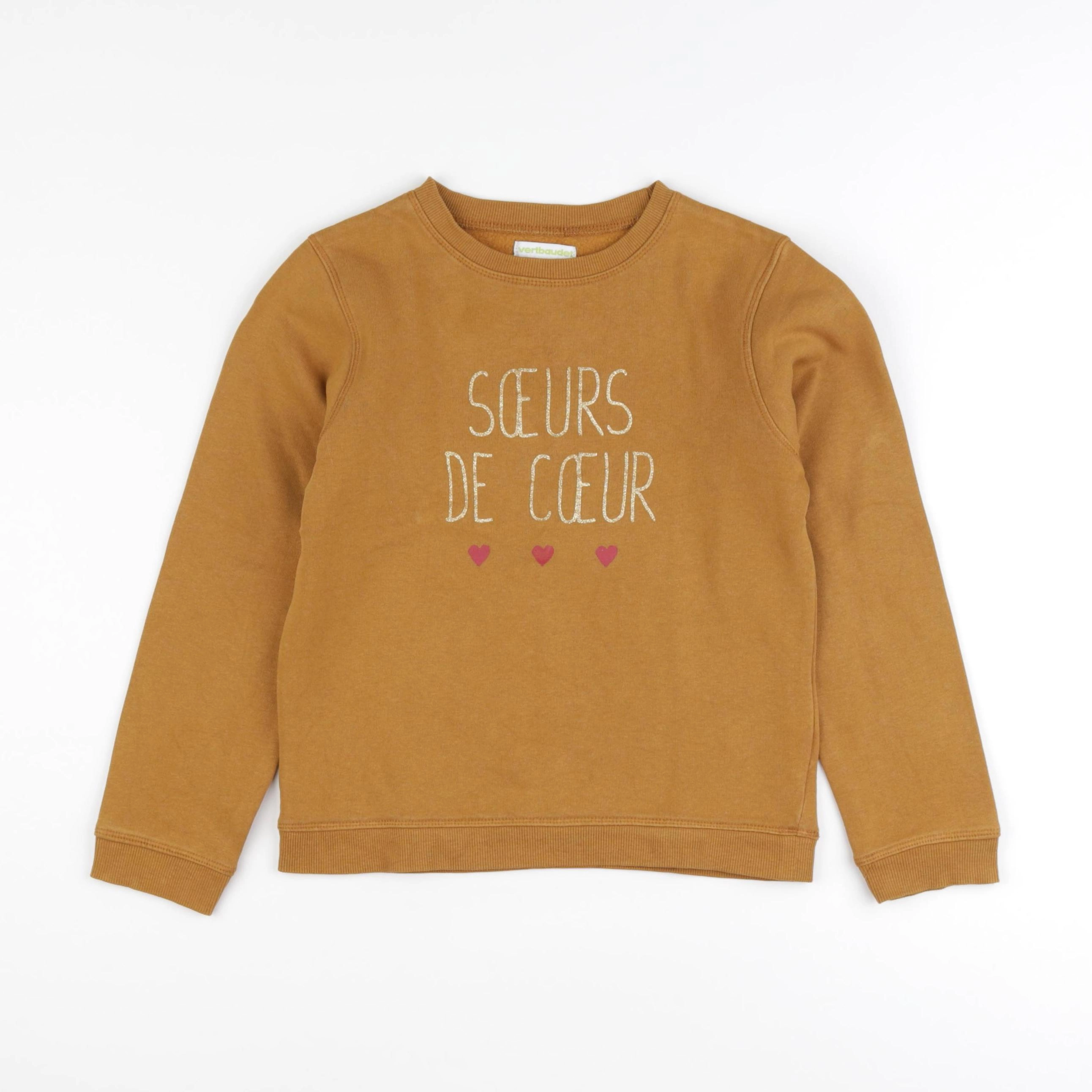 Vertbaudet - sweat marron - 8 ans