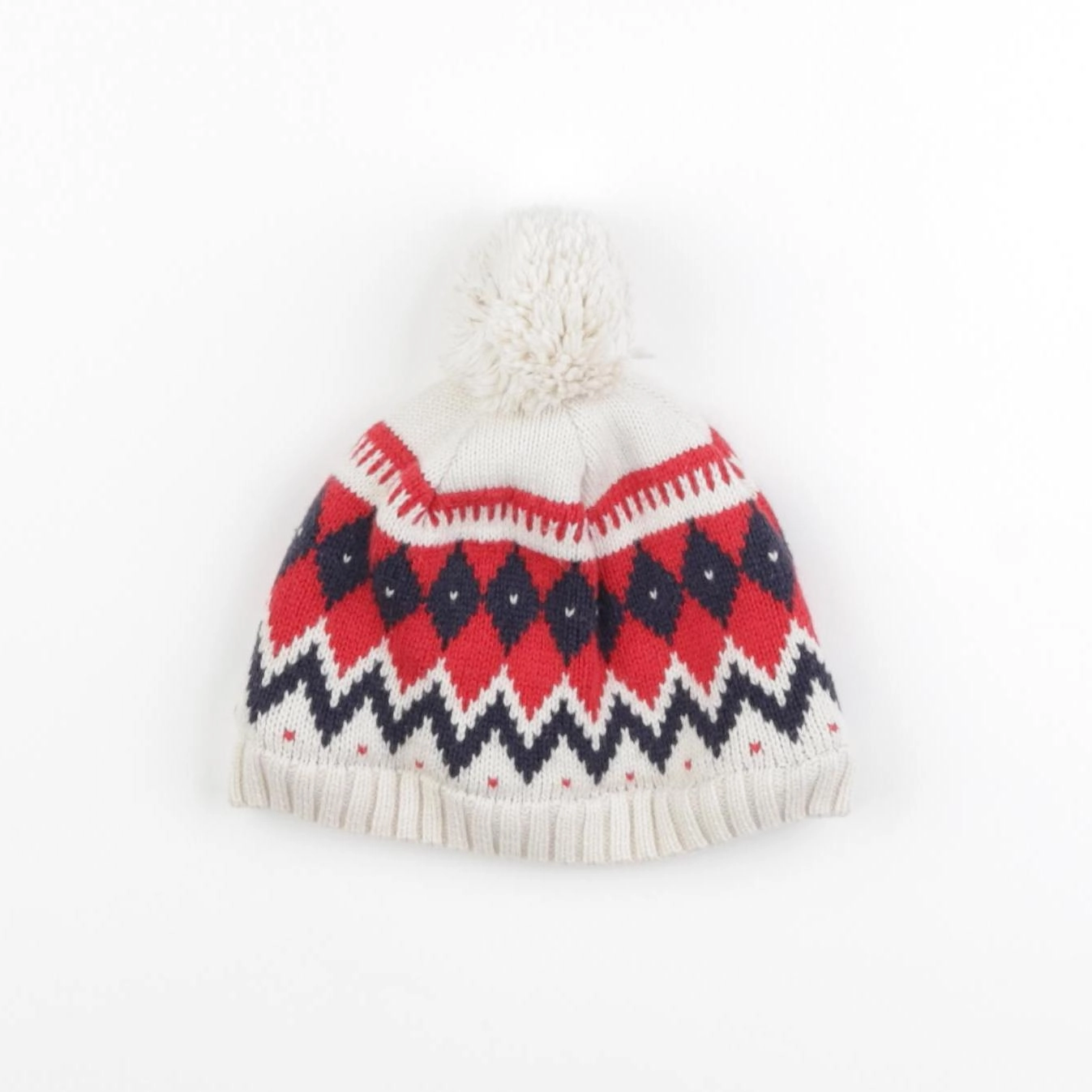 Petit Bateau - bonnet beige, rouge - 24/36 mois
