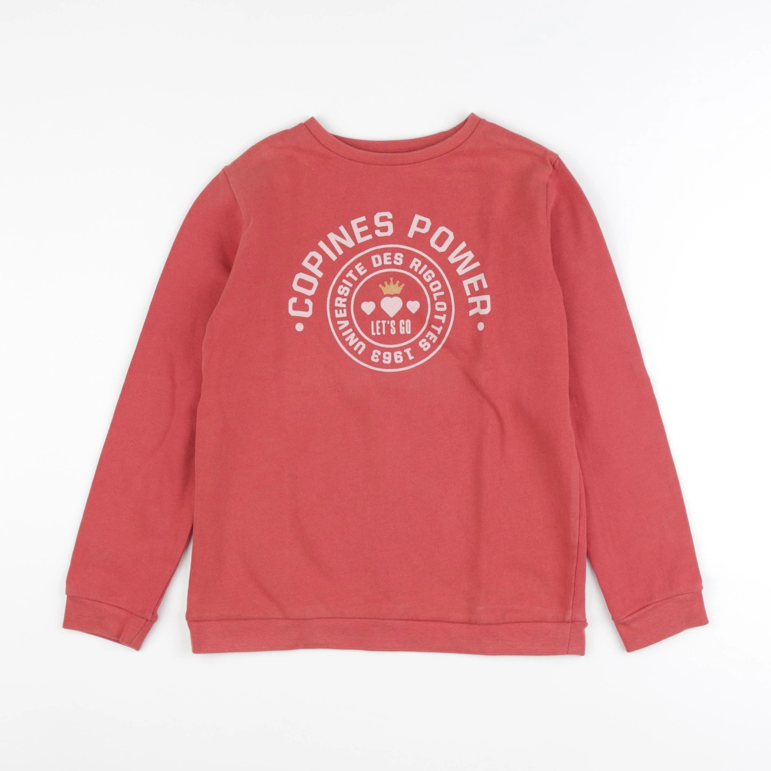 Vertbaudet - sweat rouge - 10 ans