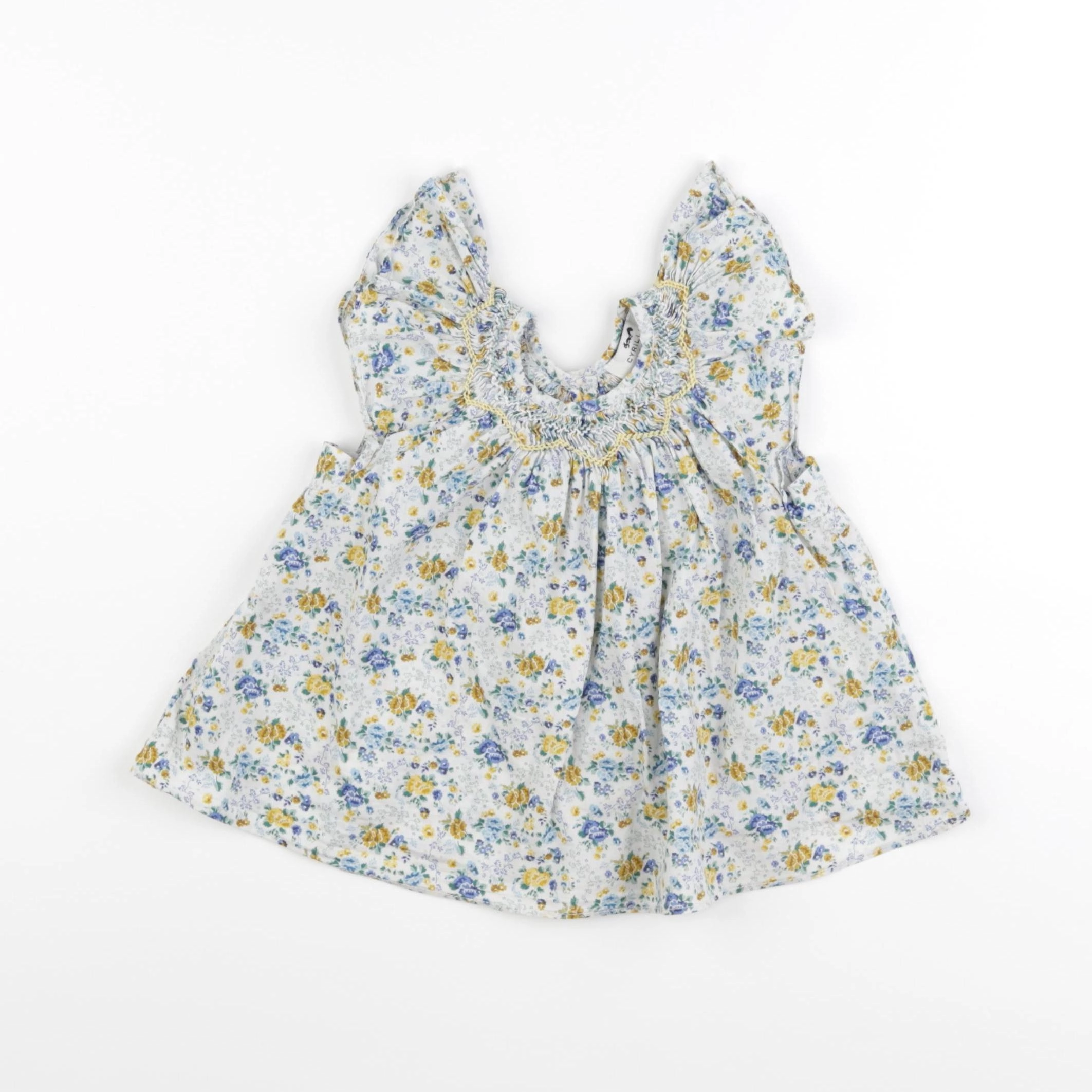 Cyrillus - blouse bleu, jaune - 18 mois