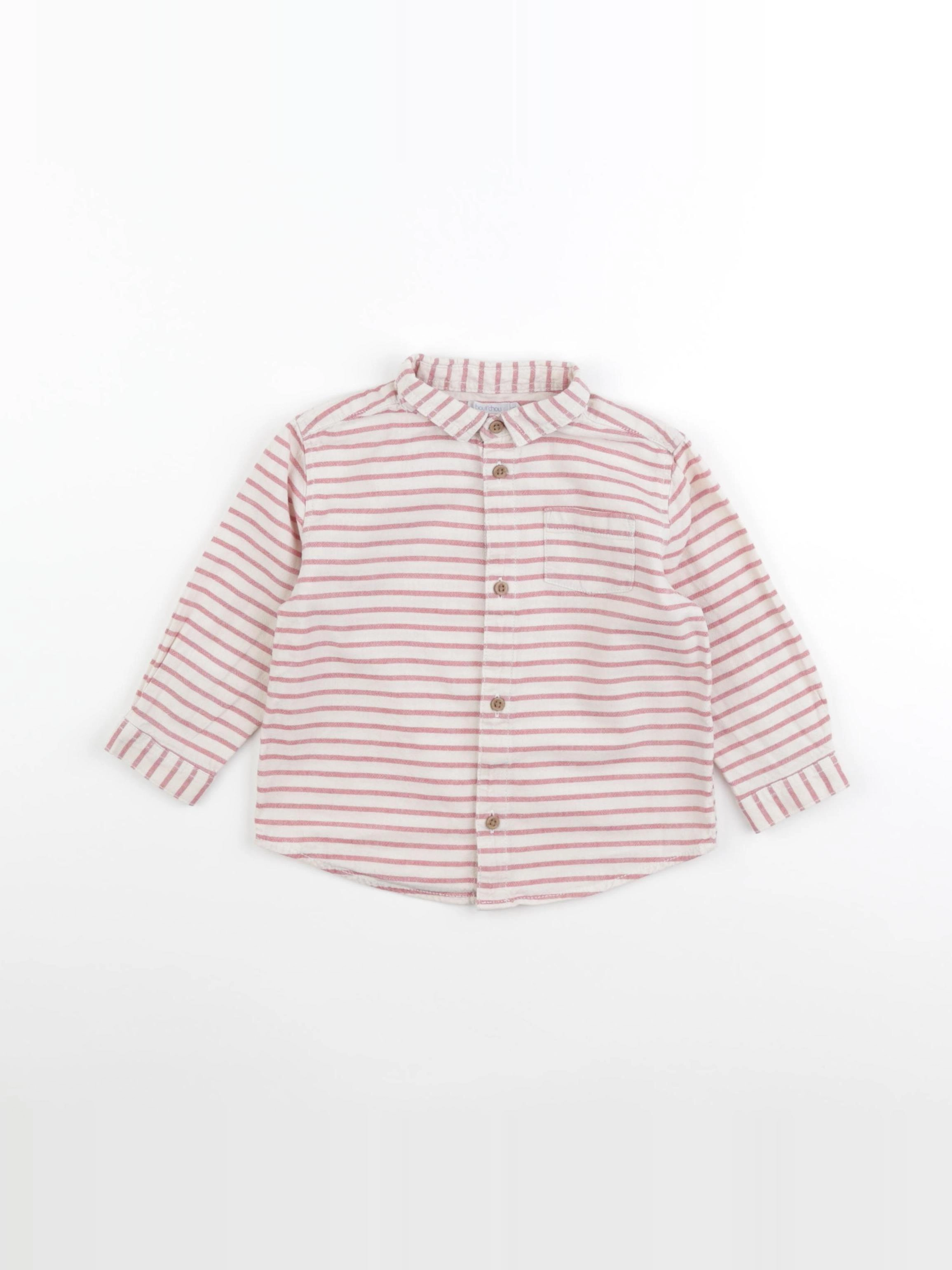 Boutchou - chemise blanc, rose - 18 mois