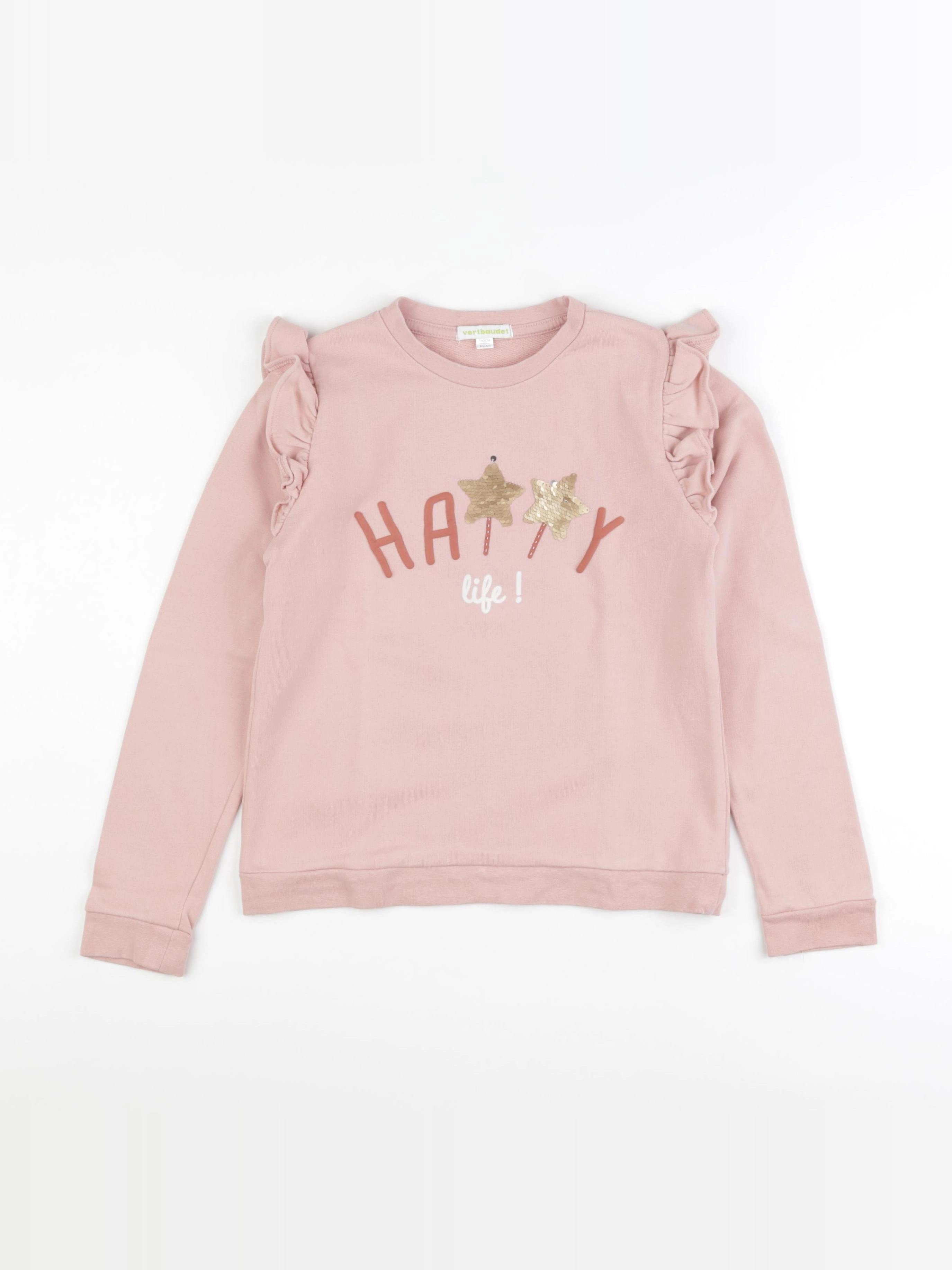 Vertbaudet - sweat rose - 10 ans