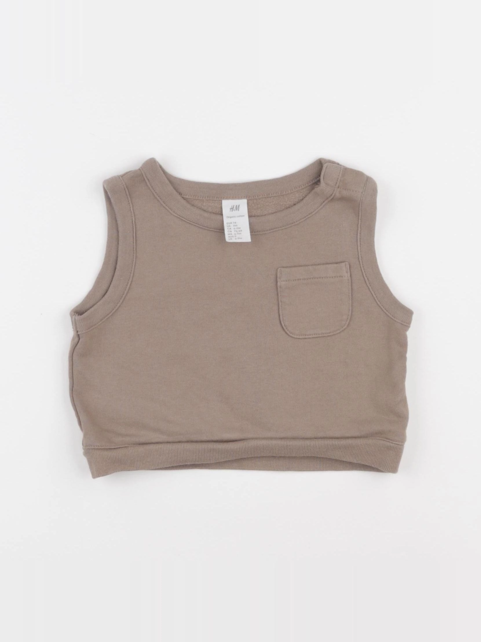 H&M - débardeur marron - 6/9 mois