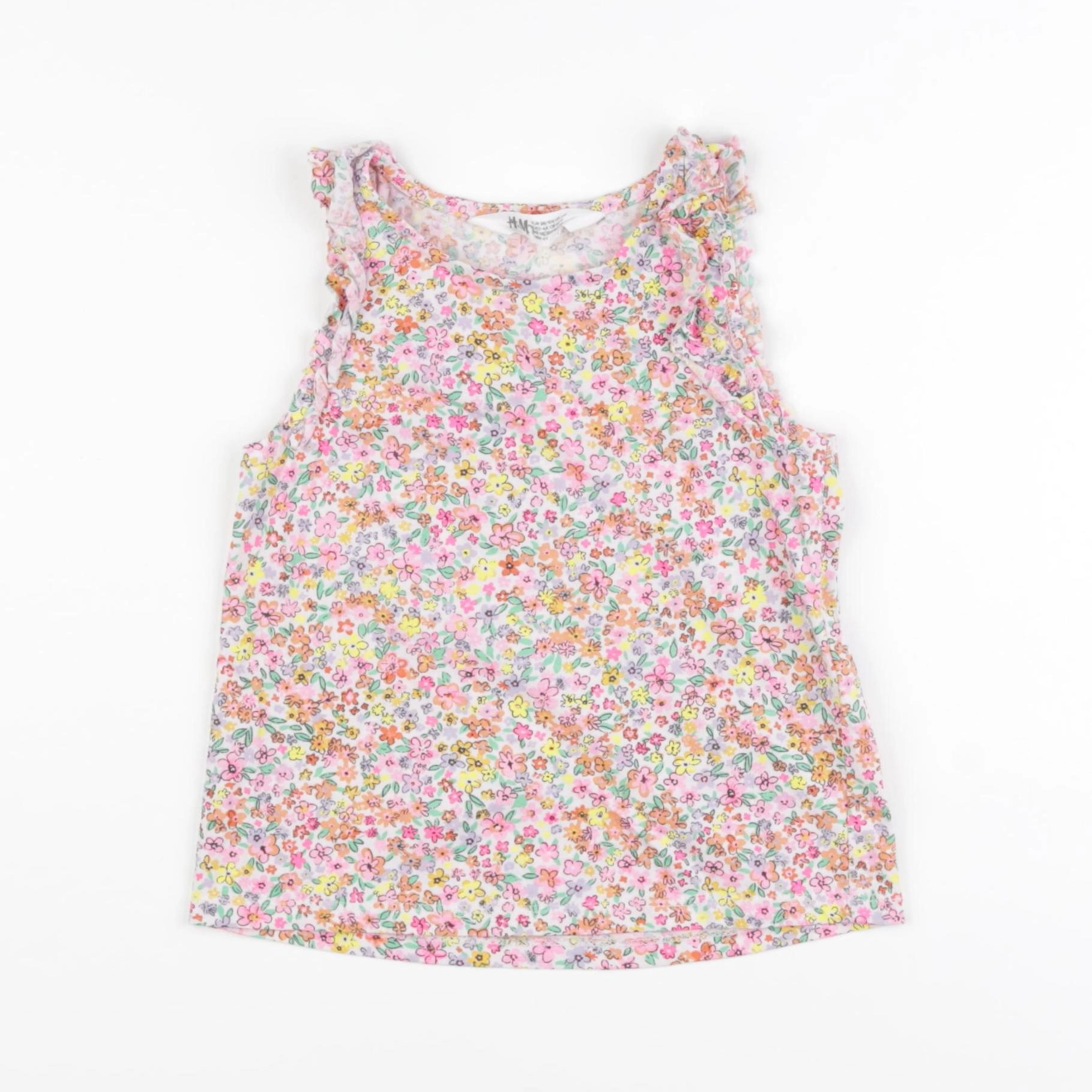 H&M - débardeur rose fluo - 2/4 ans