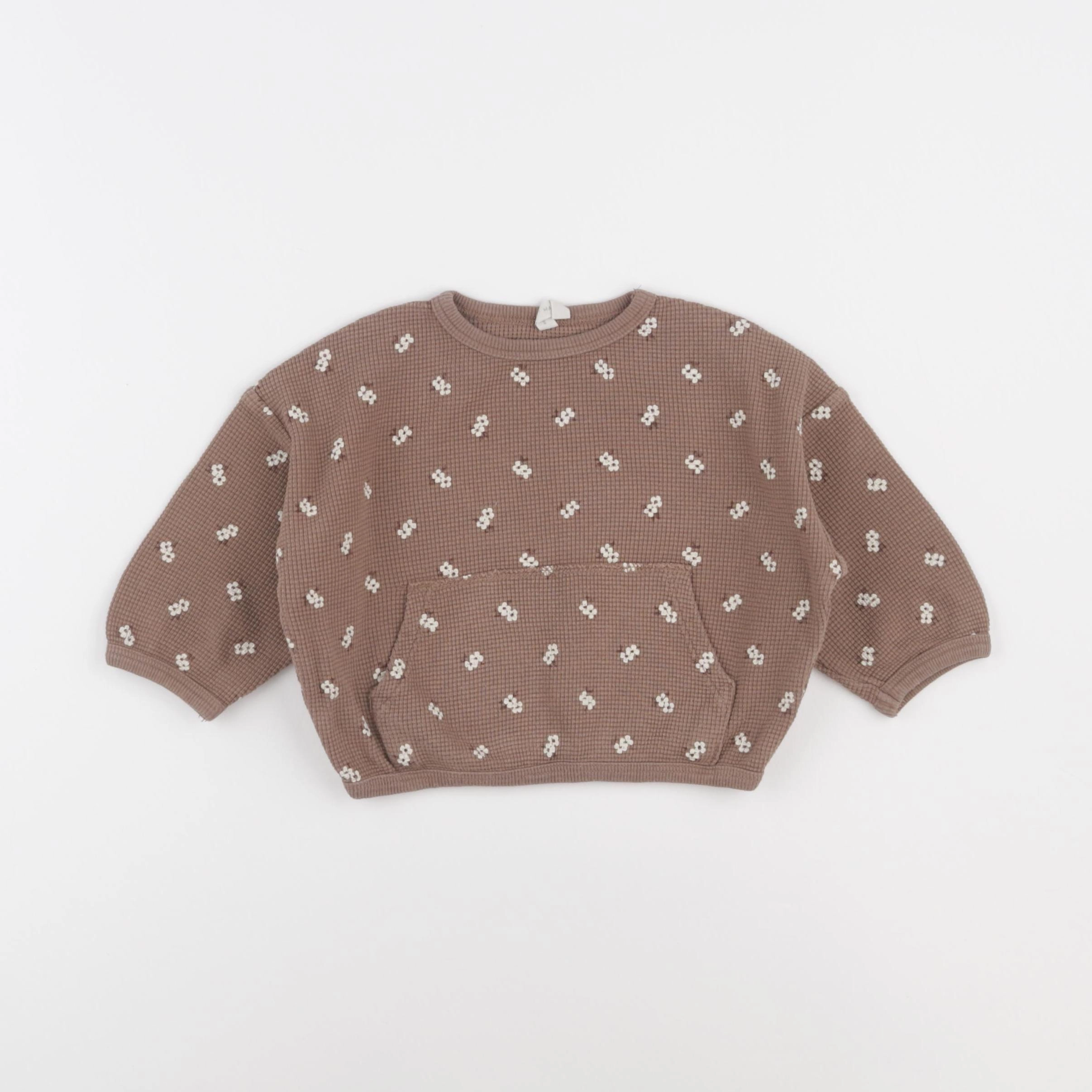 Quincy Mae - sweat marron - 6/12 mois