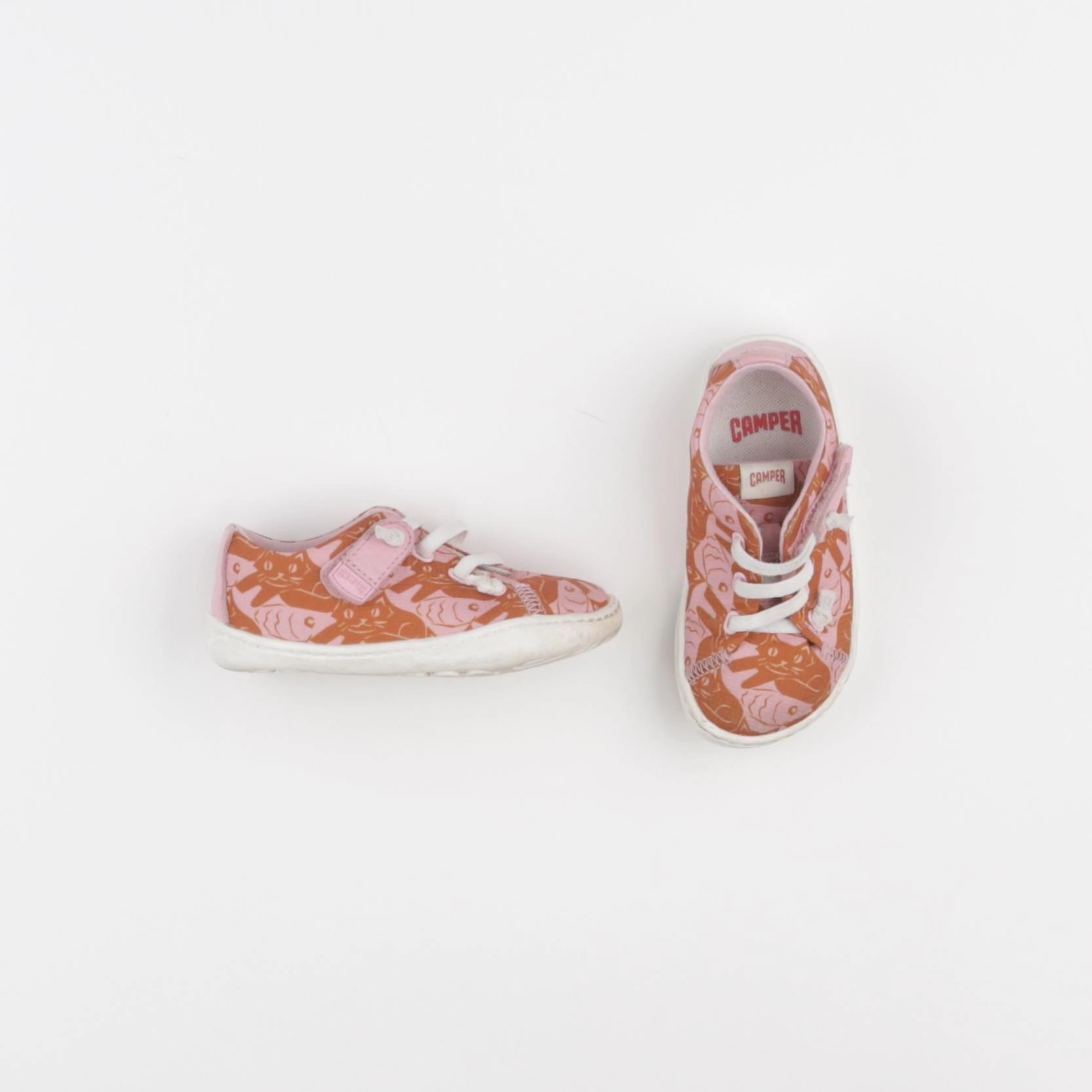 Camper - tennis à scratch/ lacets rose - pointure 23