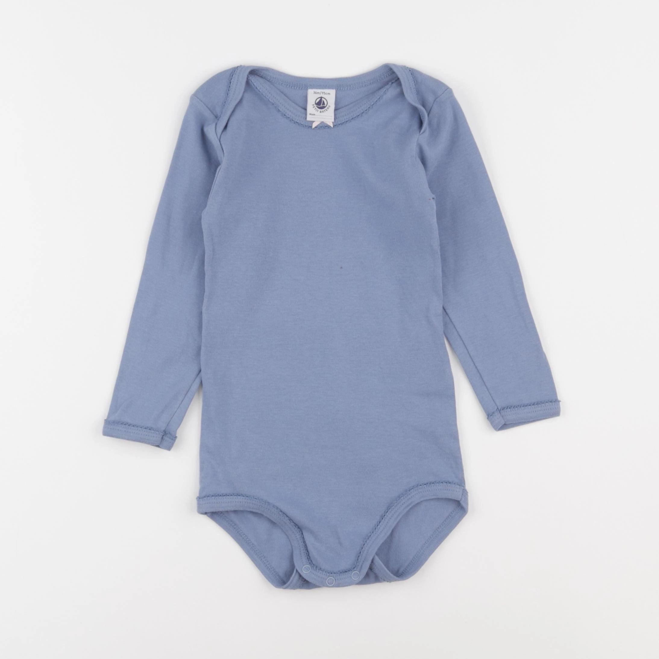 Petit Bateau - body bleu - 36 mois