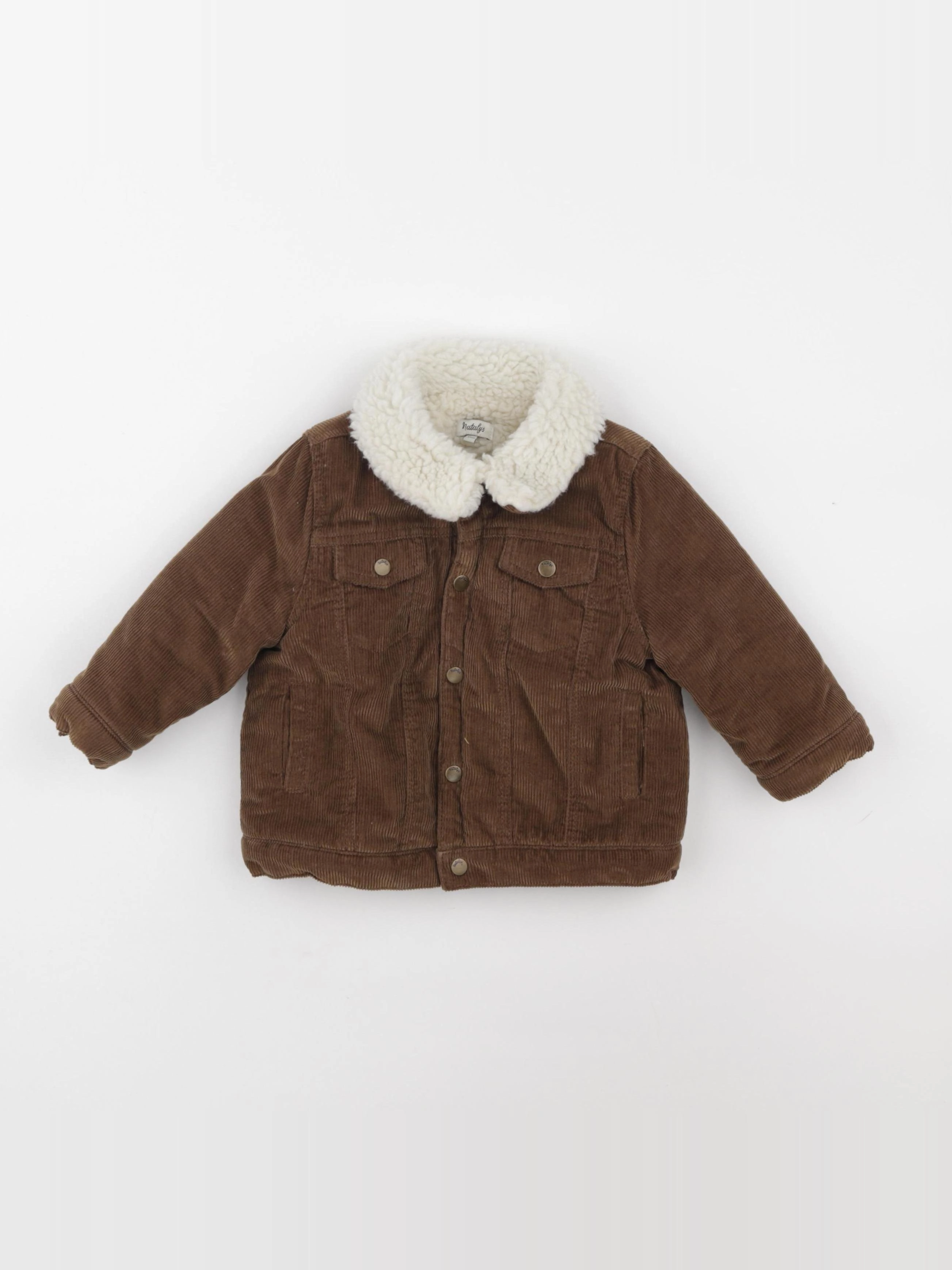 Natalys - veste doublé marron - 12 mois