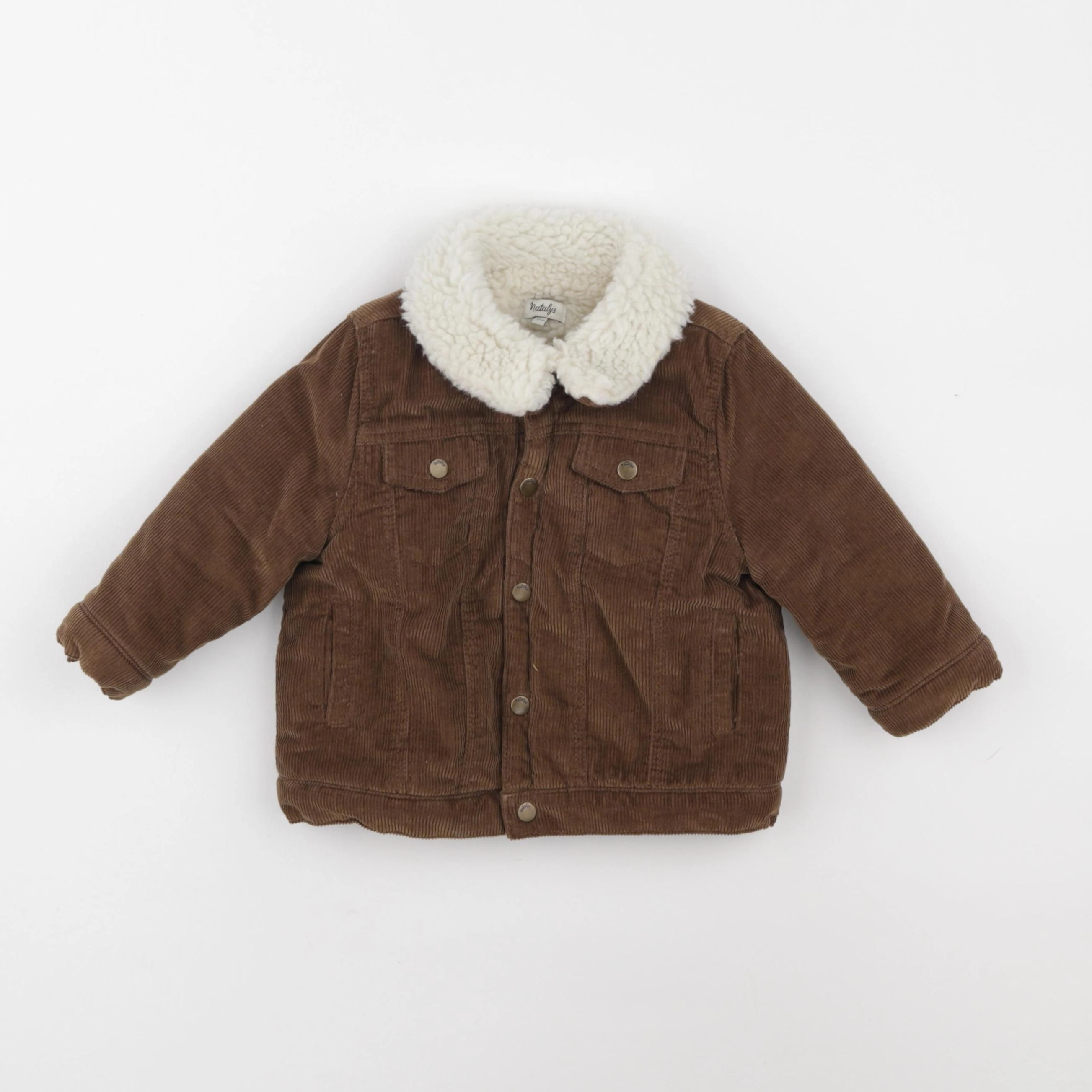 Natalys - veste doublé marron - 12 mois