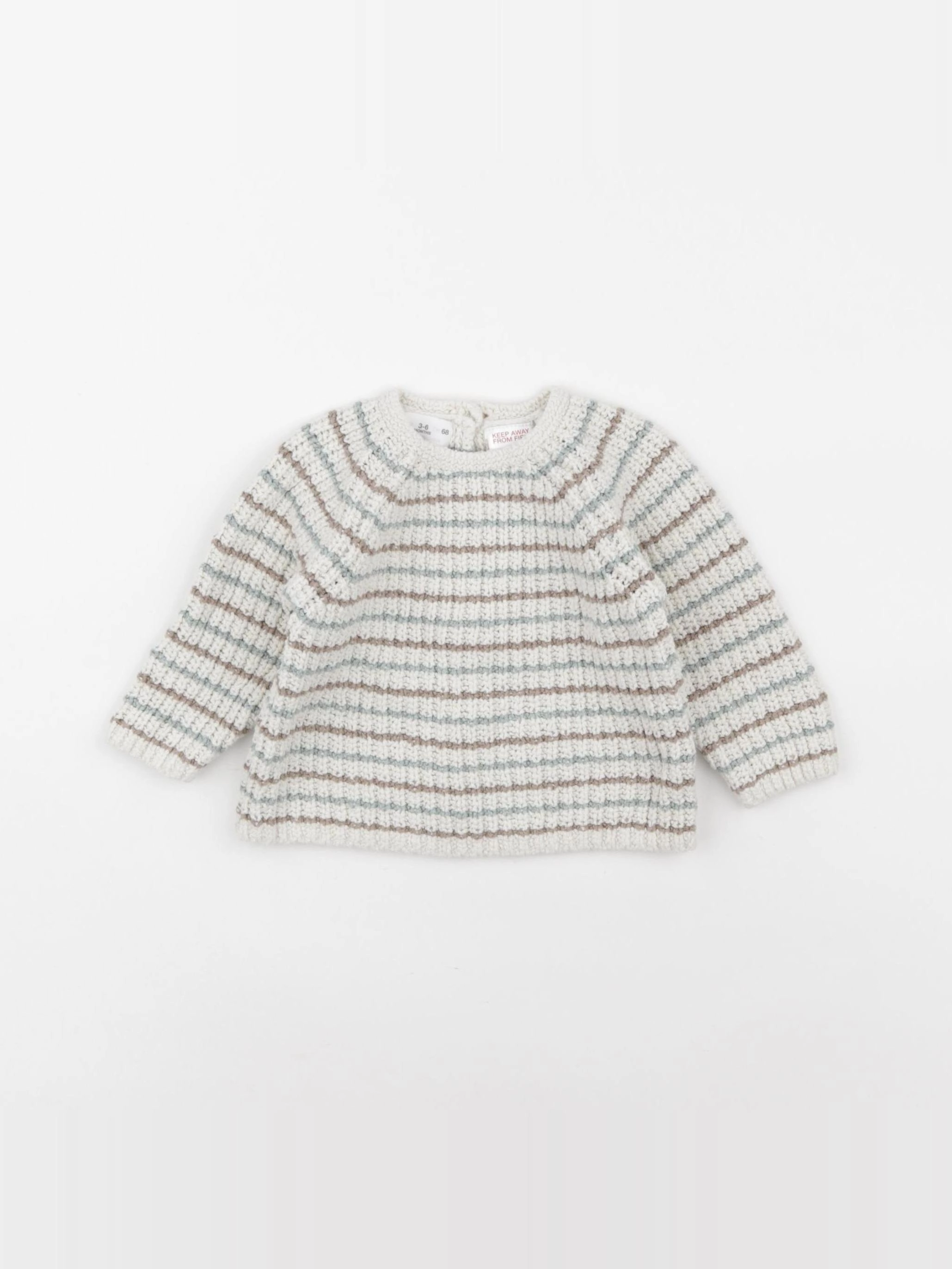 Zara - pull beige, vert - 3/6 mois