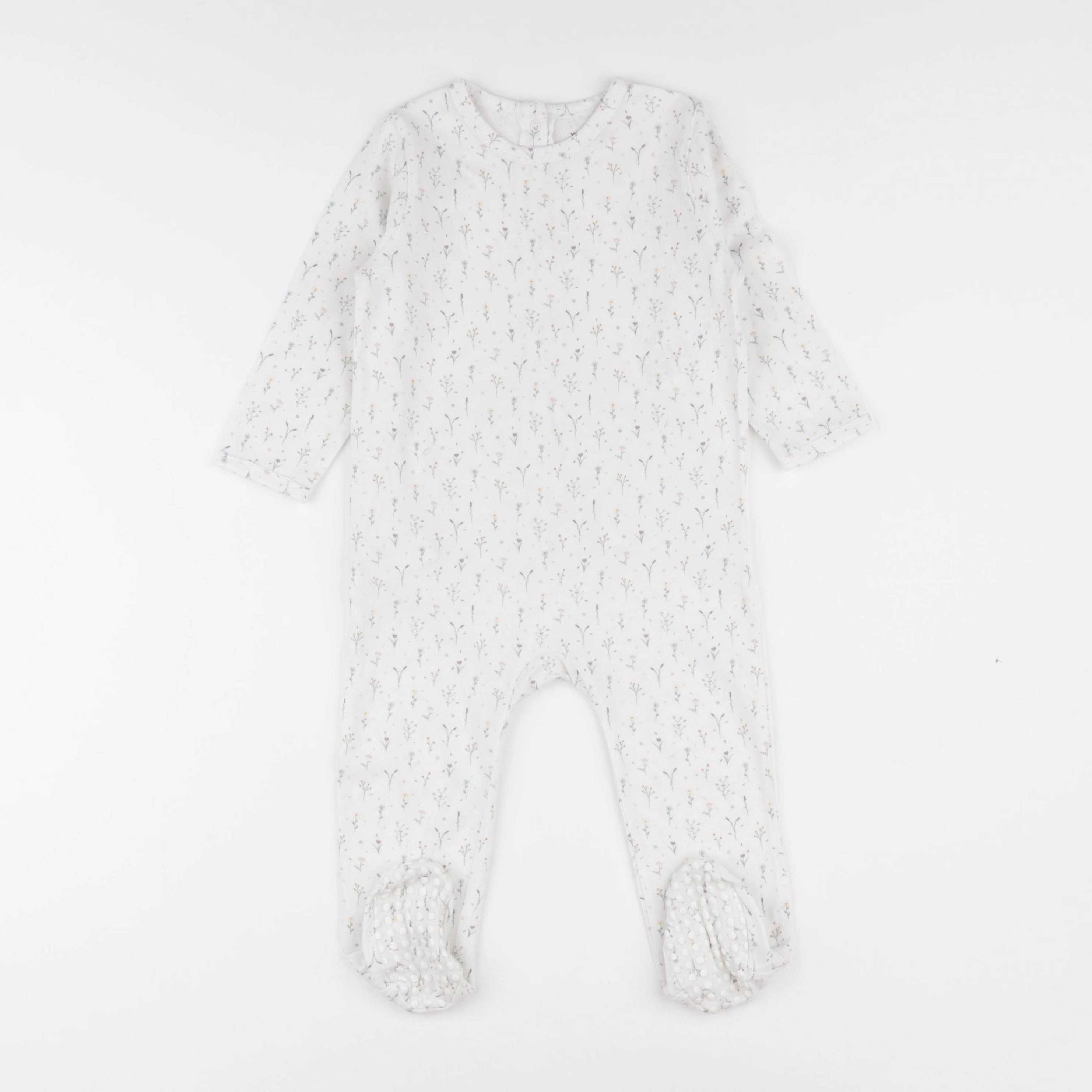 Vertbaudet - pyjama coton blanc - 18 mois