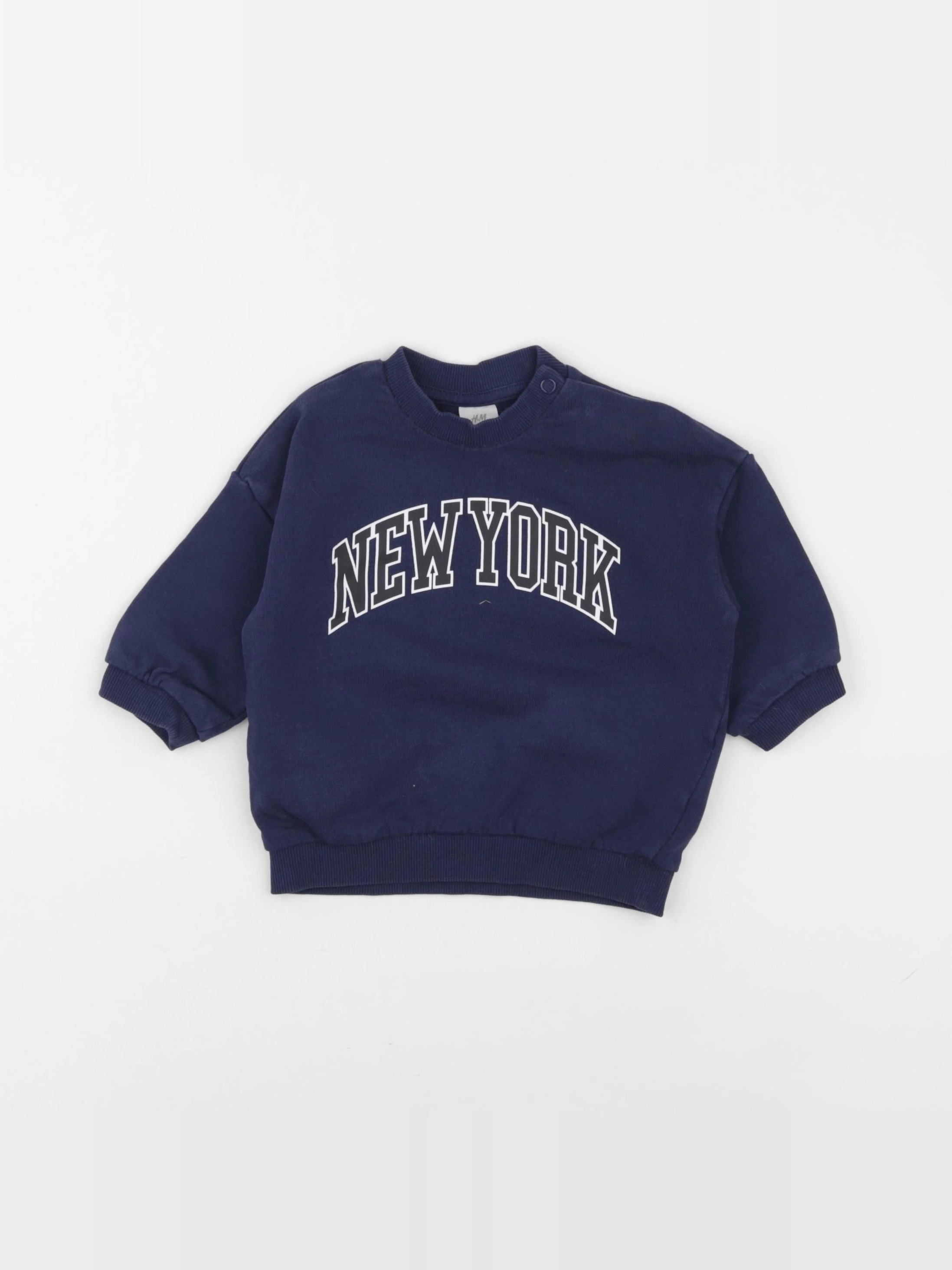 H&M - sweat bleu - 3/6 mois