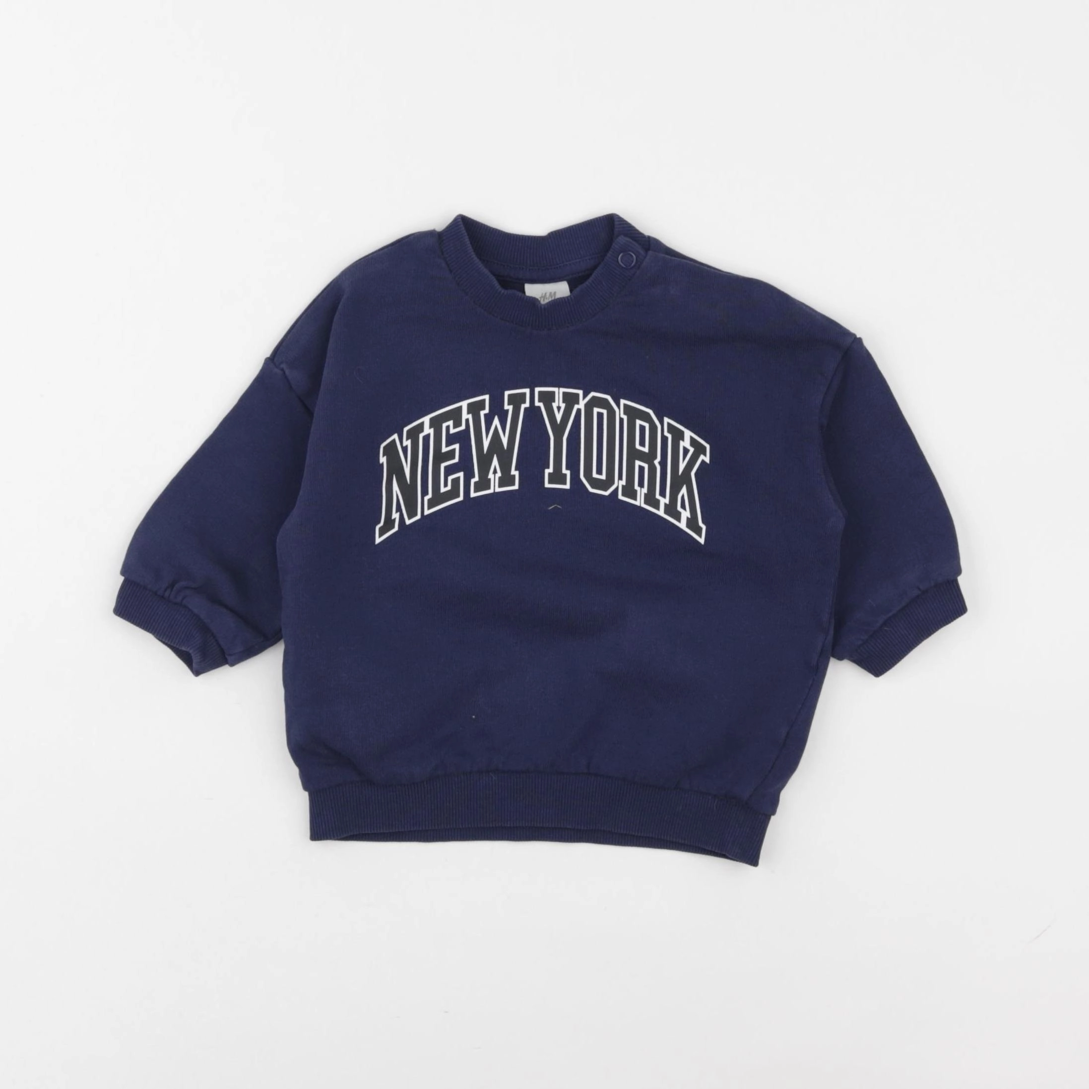 H&M - sweat bleu - 3/6 mois