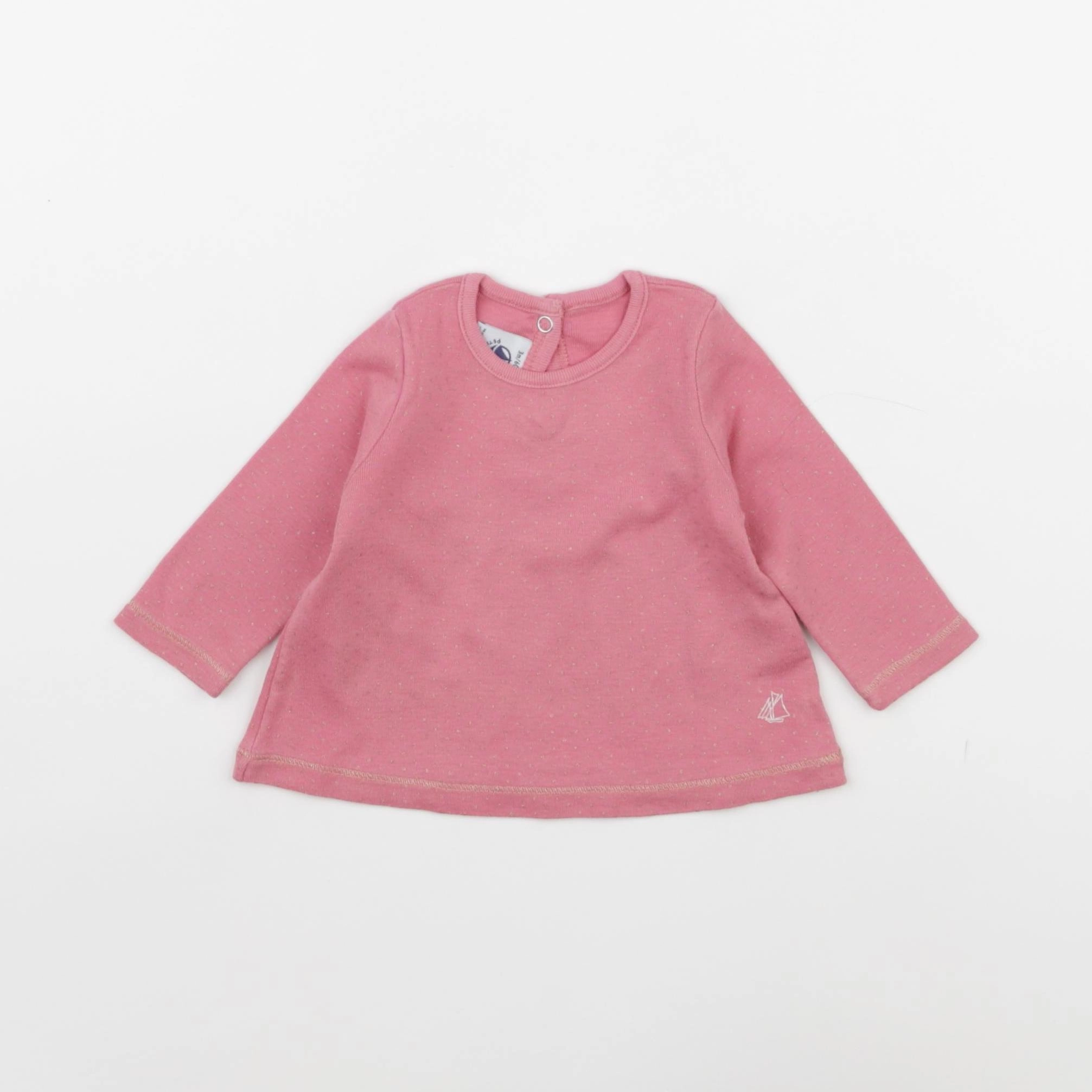 Petit Bateau - tee-shirt rose, or - 3 mois