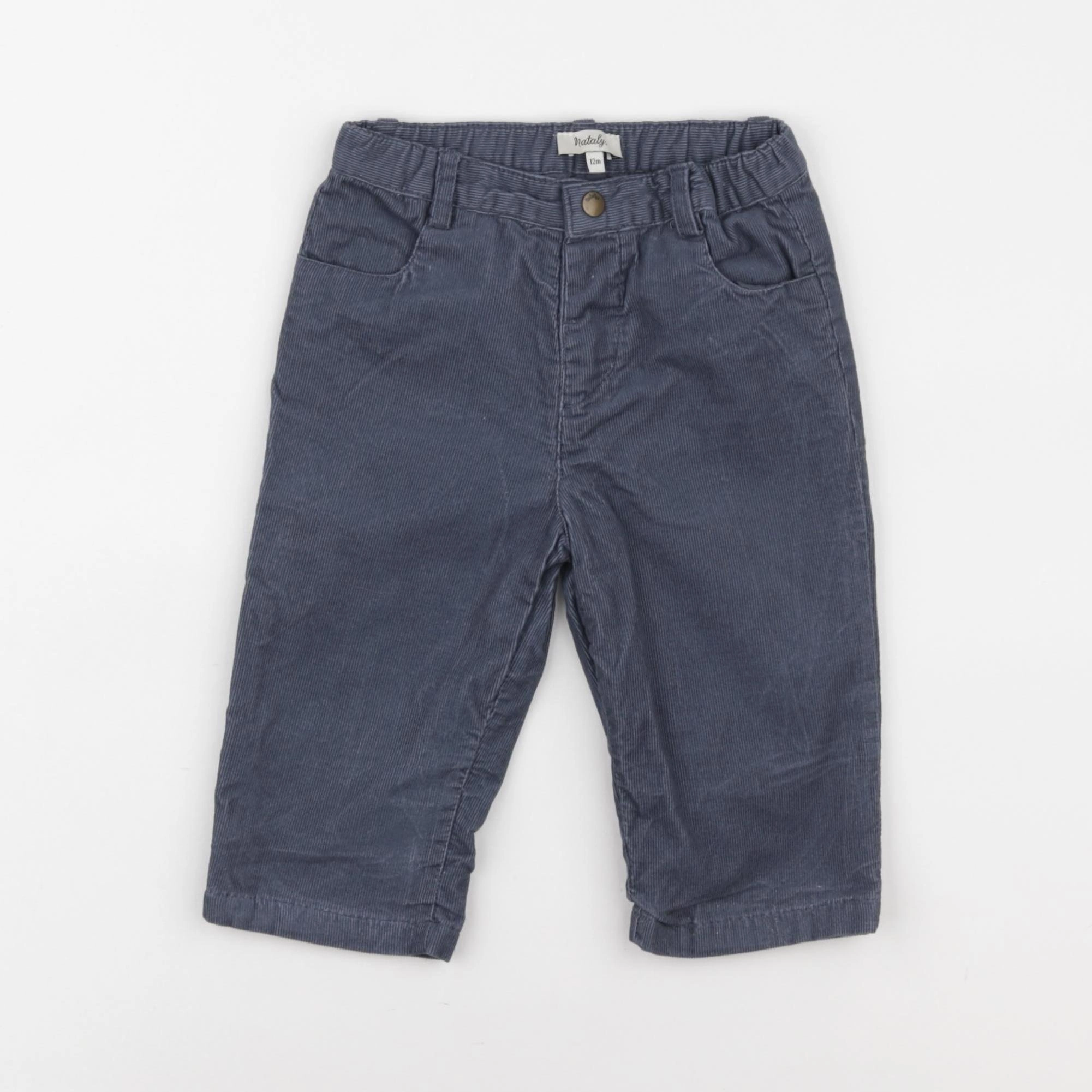 Natalys - pantalon bleu - 12 mois