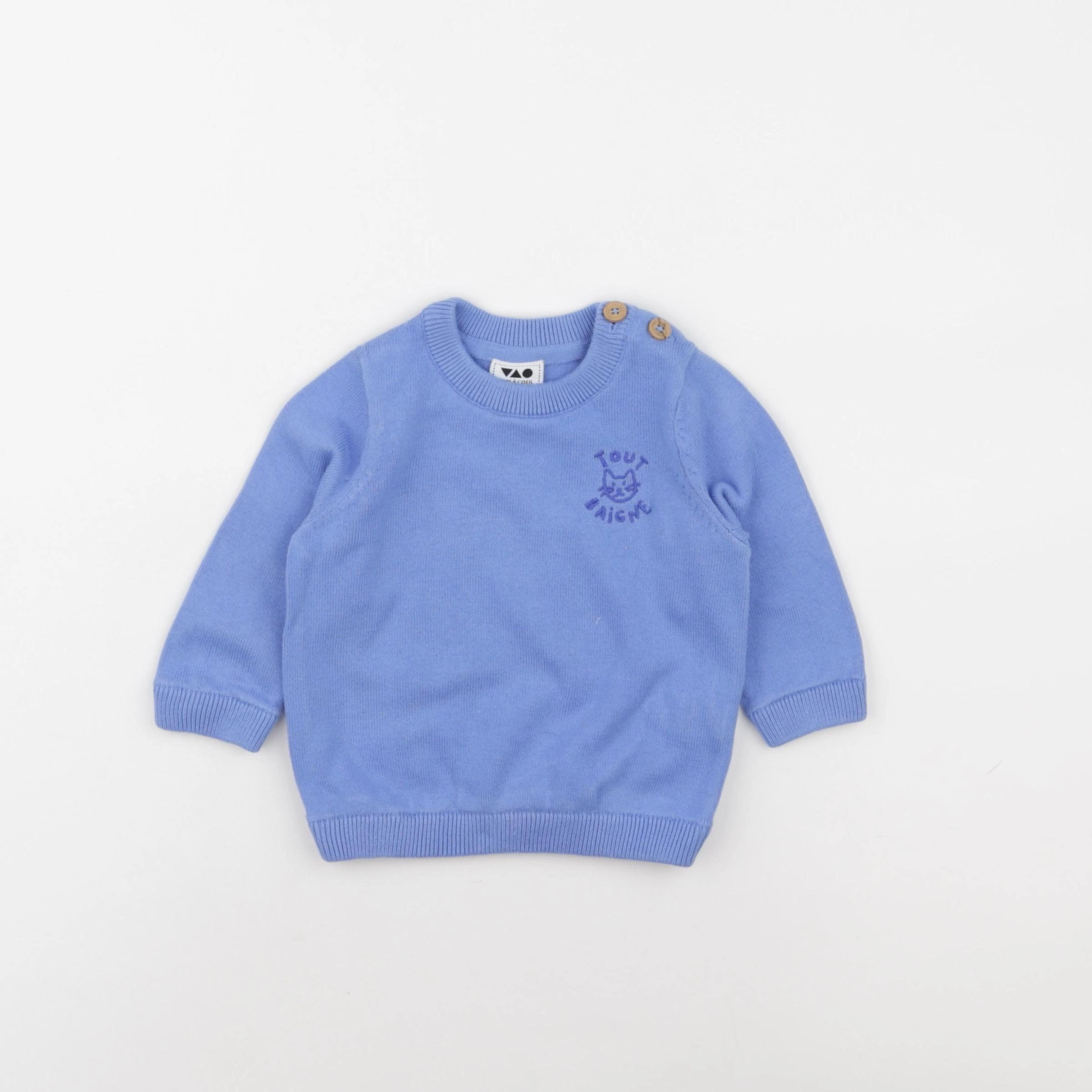 Tape à l'oeil - pull bleu - 9 mois